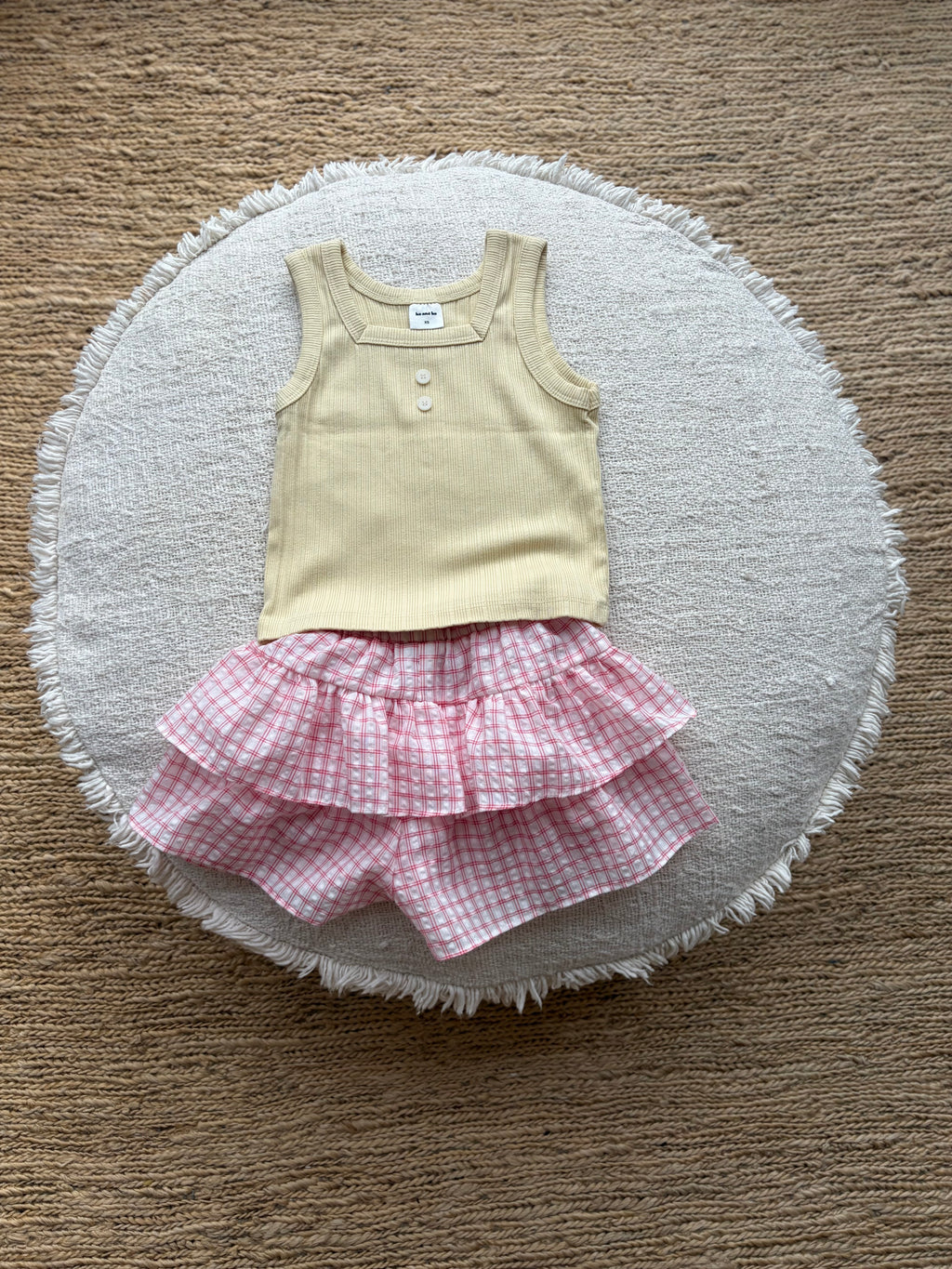 Ribbed tank top - butter yellow