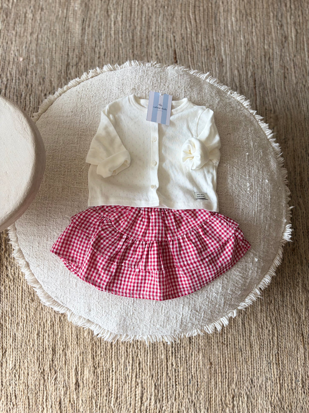 Vichy red baby skirt