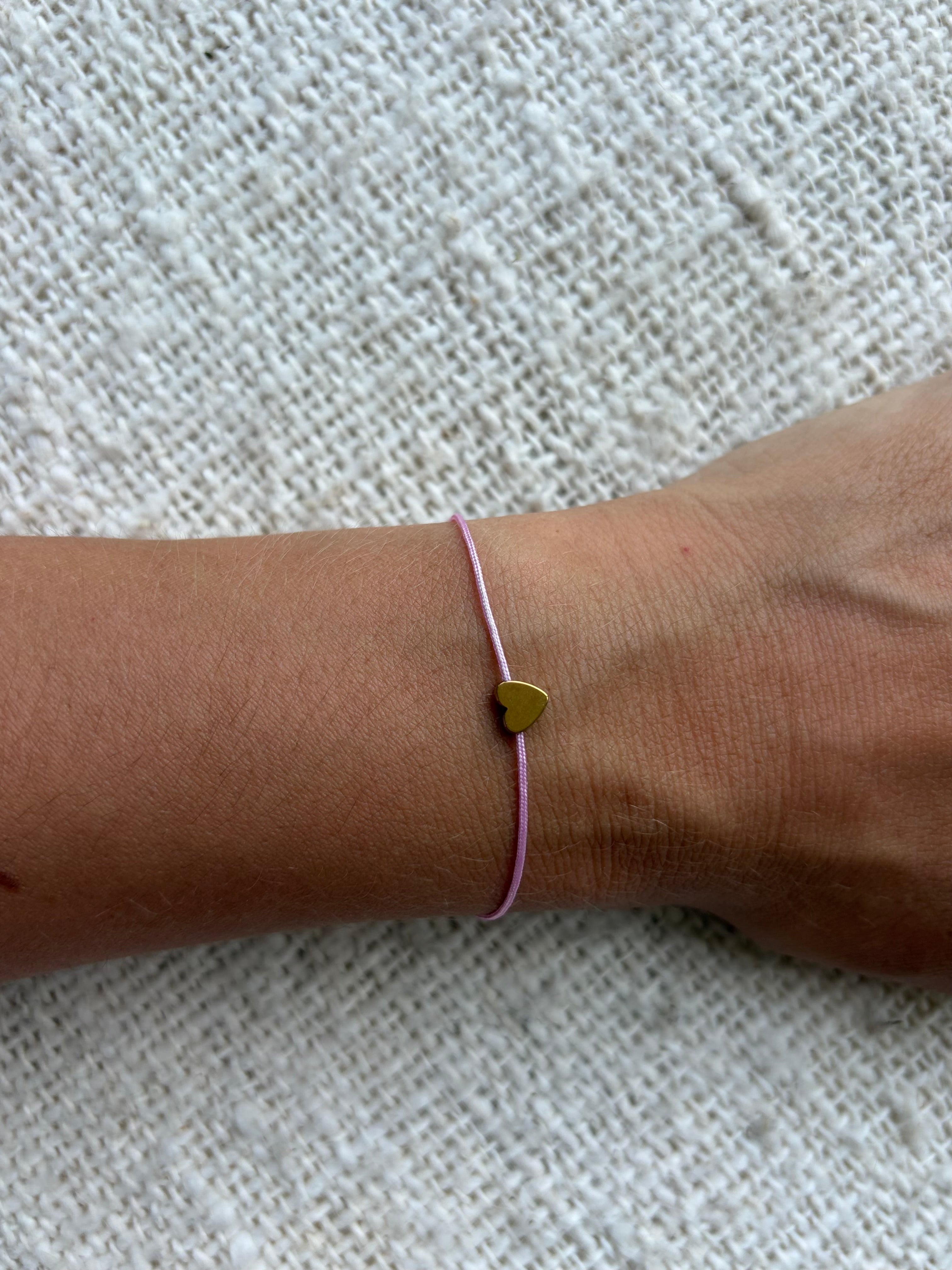 Mothersday gift heart bracelet - pink