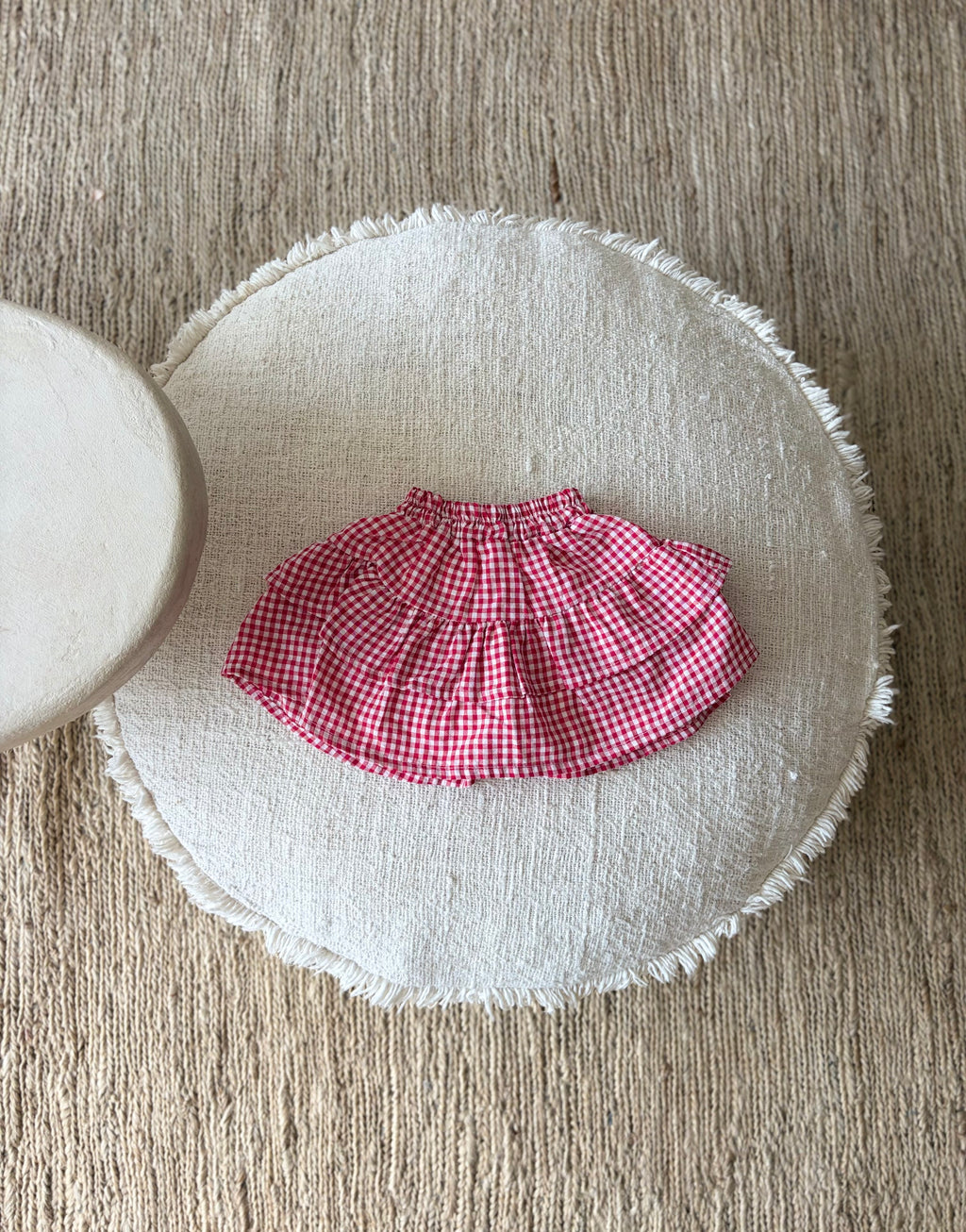 Vichy red baby skirt