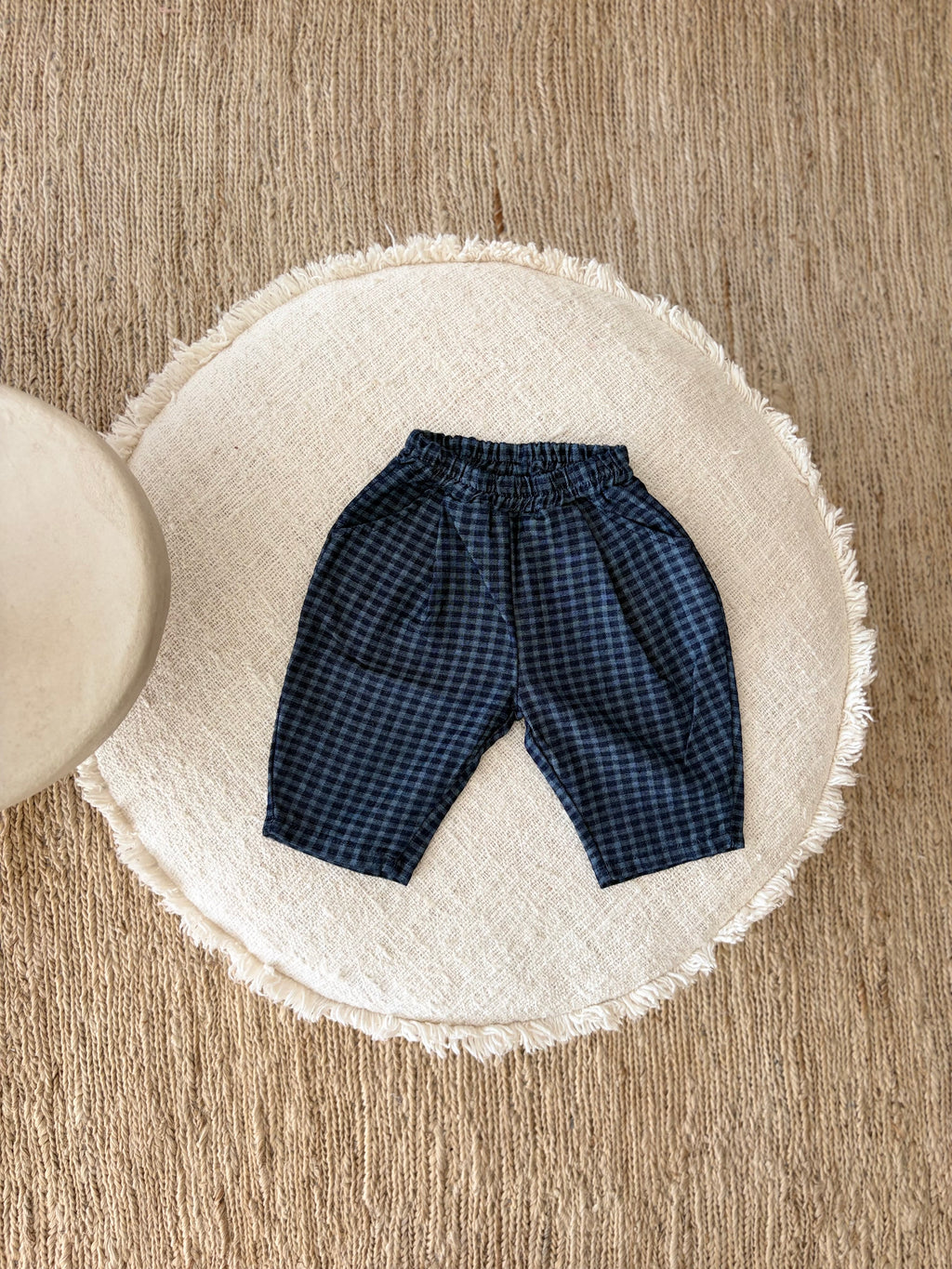 Vichy navy pants