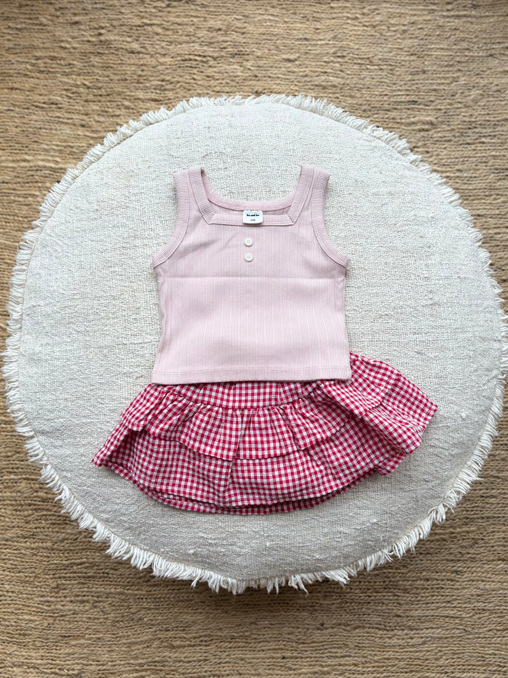 Vichy red baby skirt