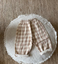 Beige check pants