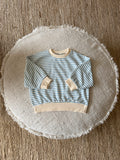 Oversize striped sweater - light blue