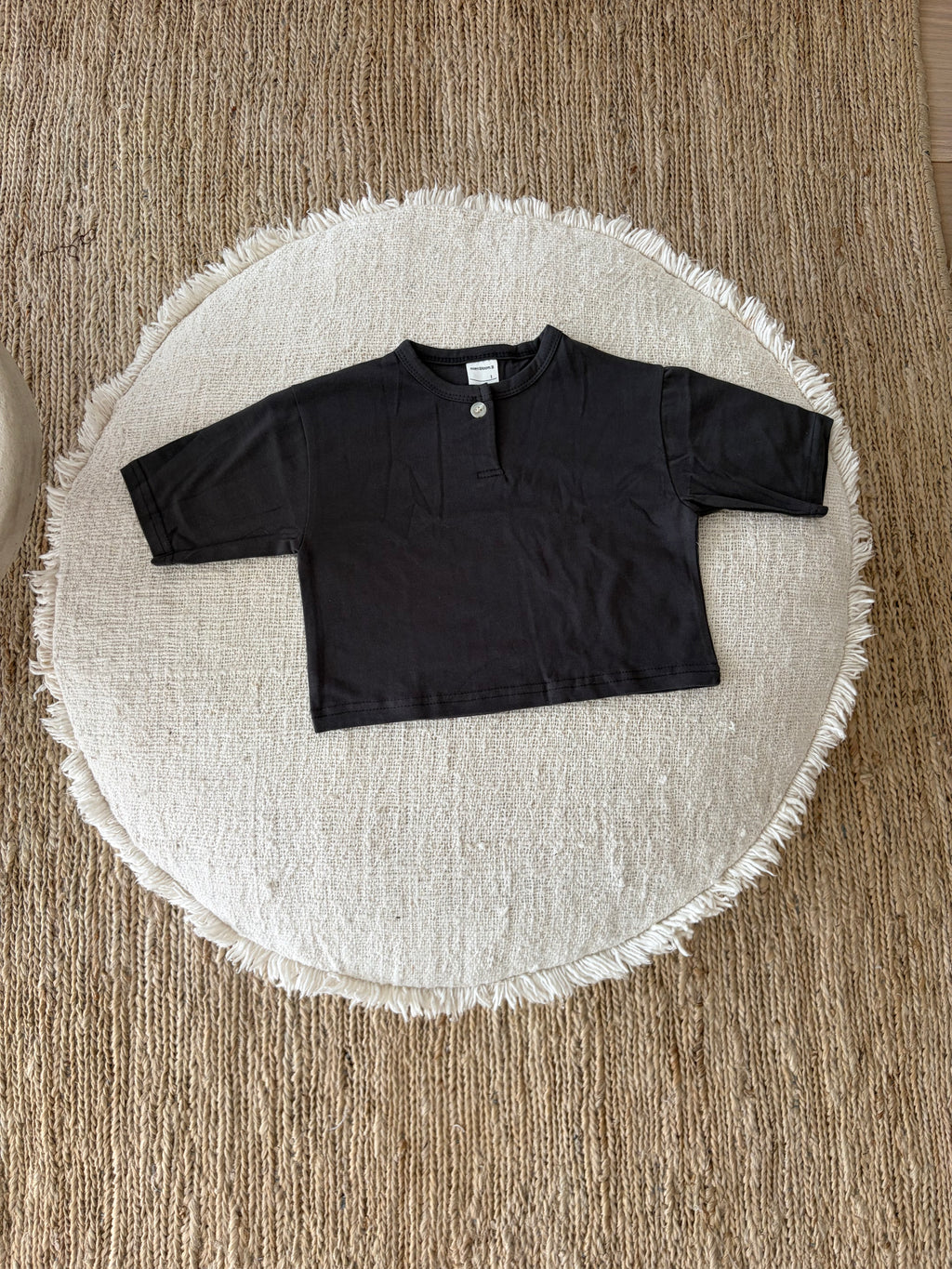Button longsleeve baby - cream charcoal