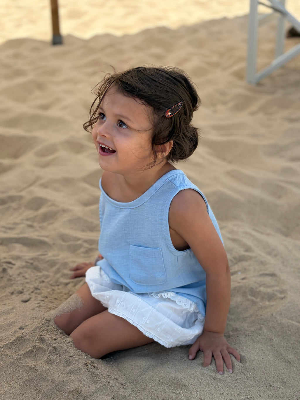 Louise split top Baby blue