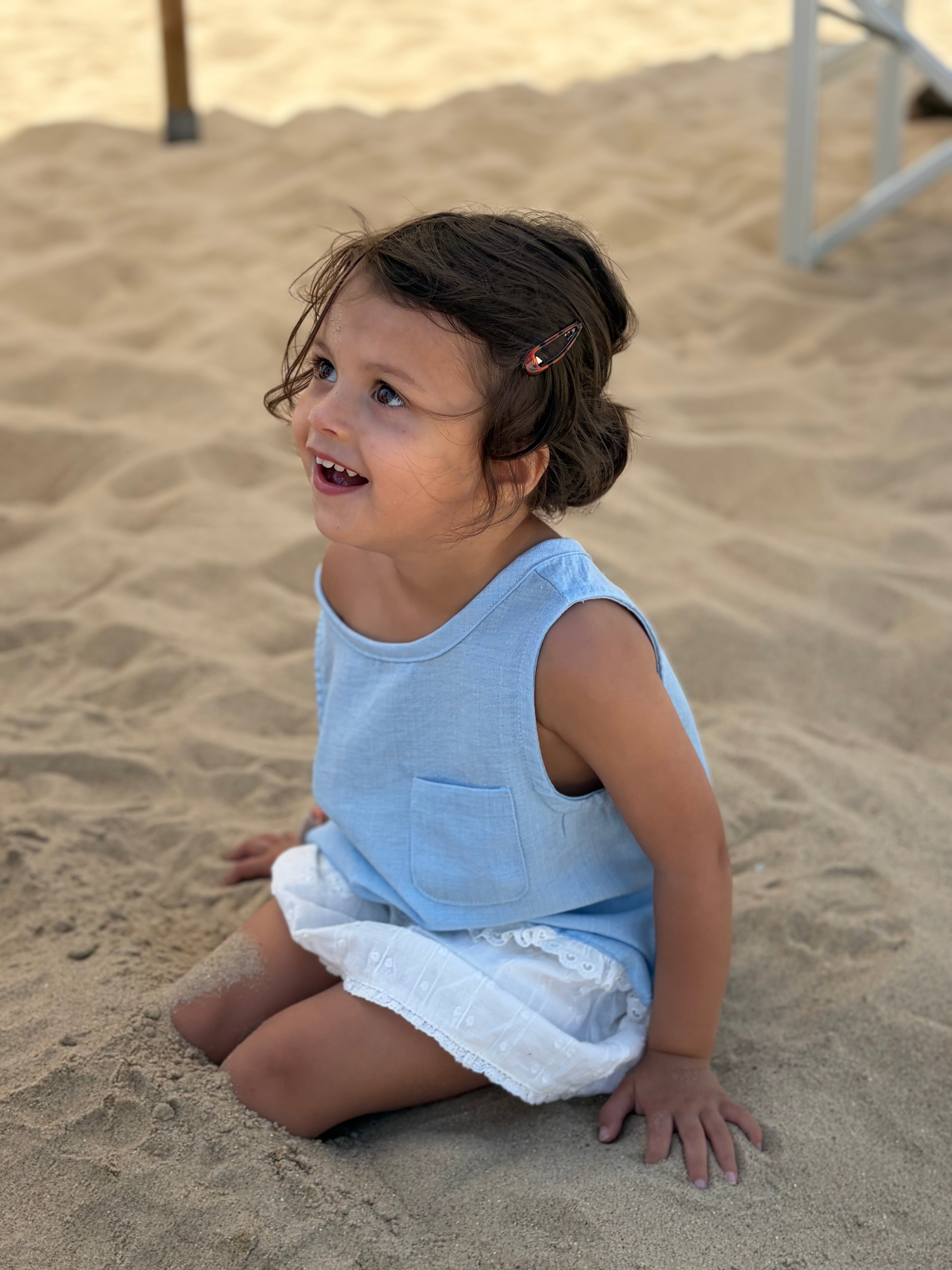 Louise split top Baby blue