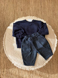 Check navy pants