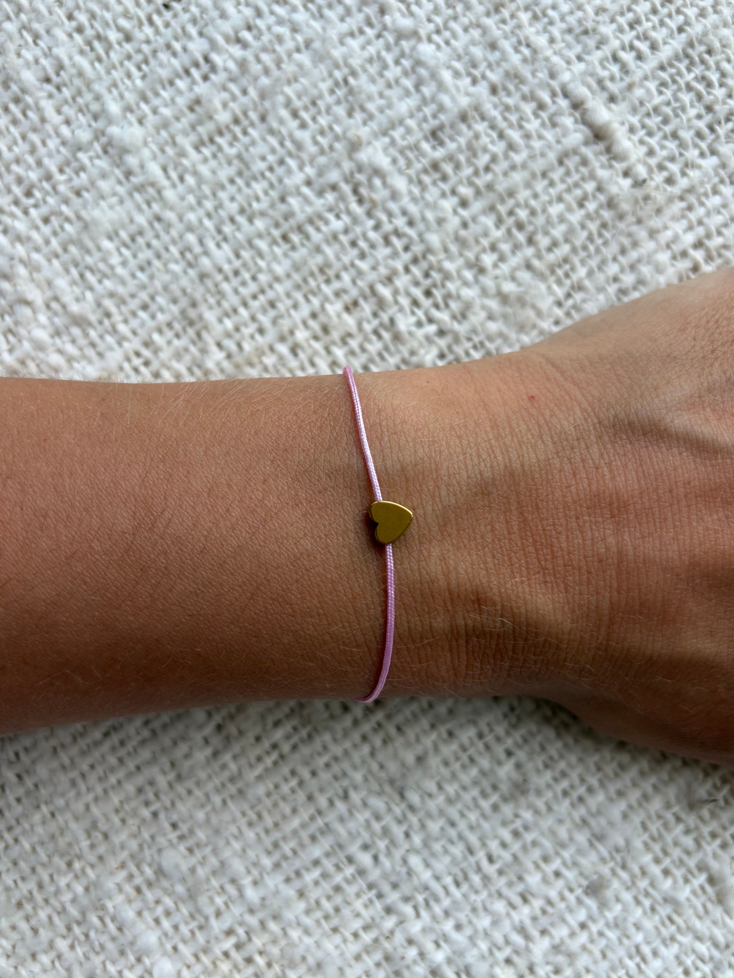 Mothersday gift heart bracelet - pink