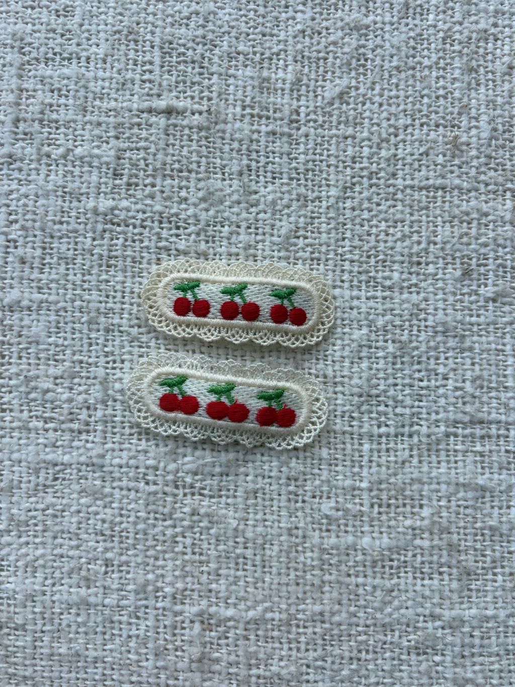 Cherry girly 2 hair clips oval