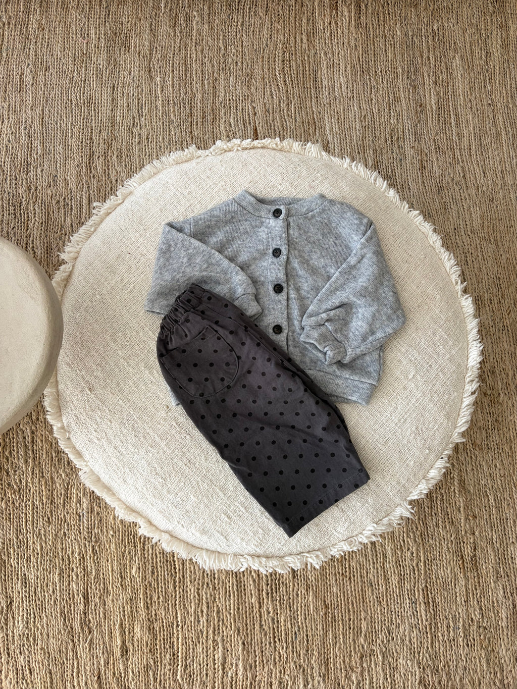 Charcoal denim dotted pants