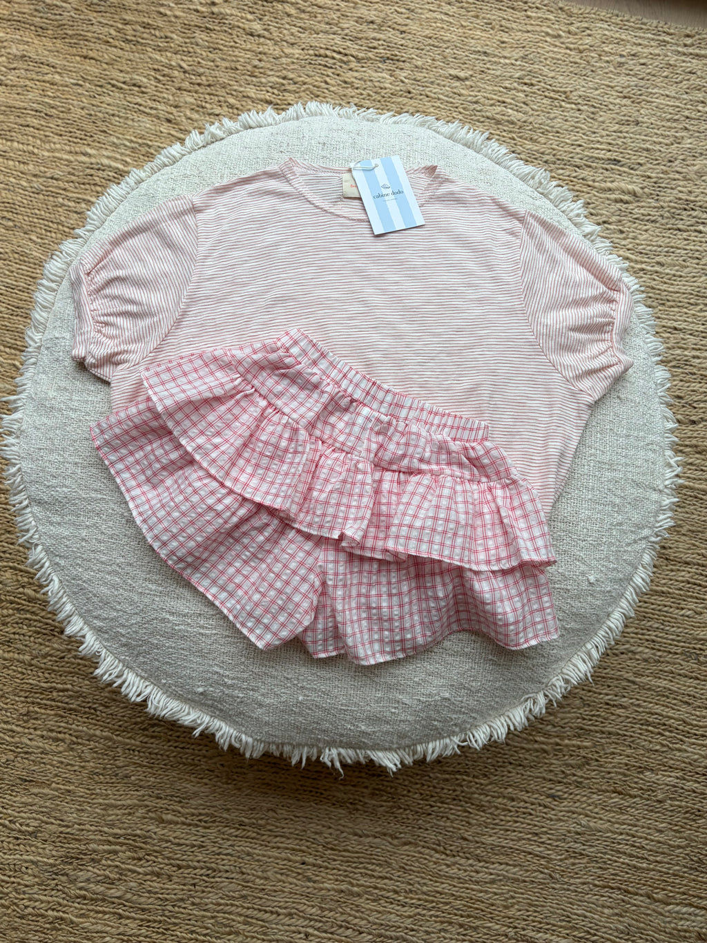 Pink vichy Can Can skort
