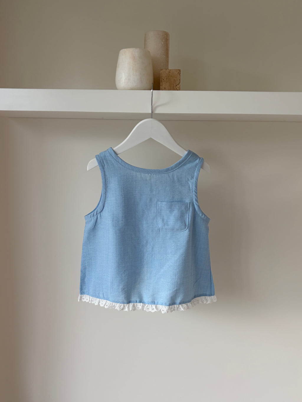 Louise split top Baby blue