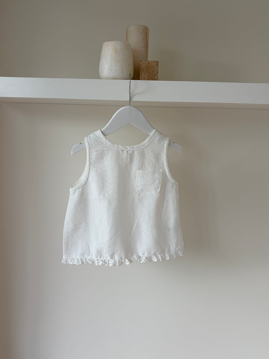 Louise split top Baby blue or Ivory