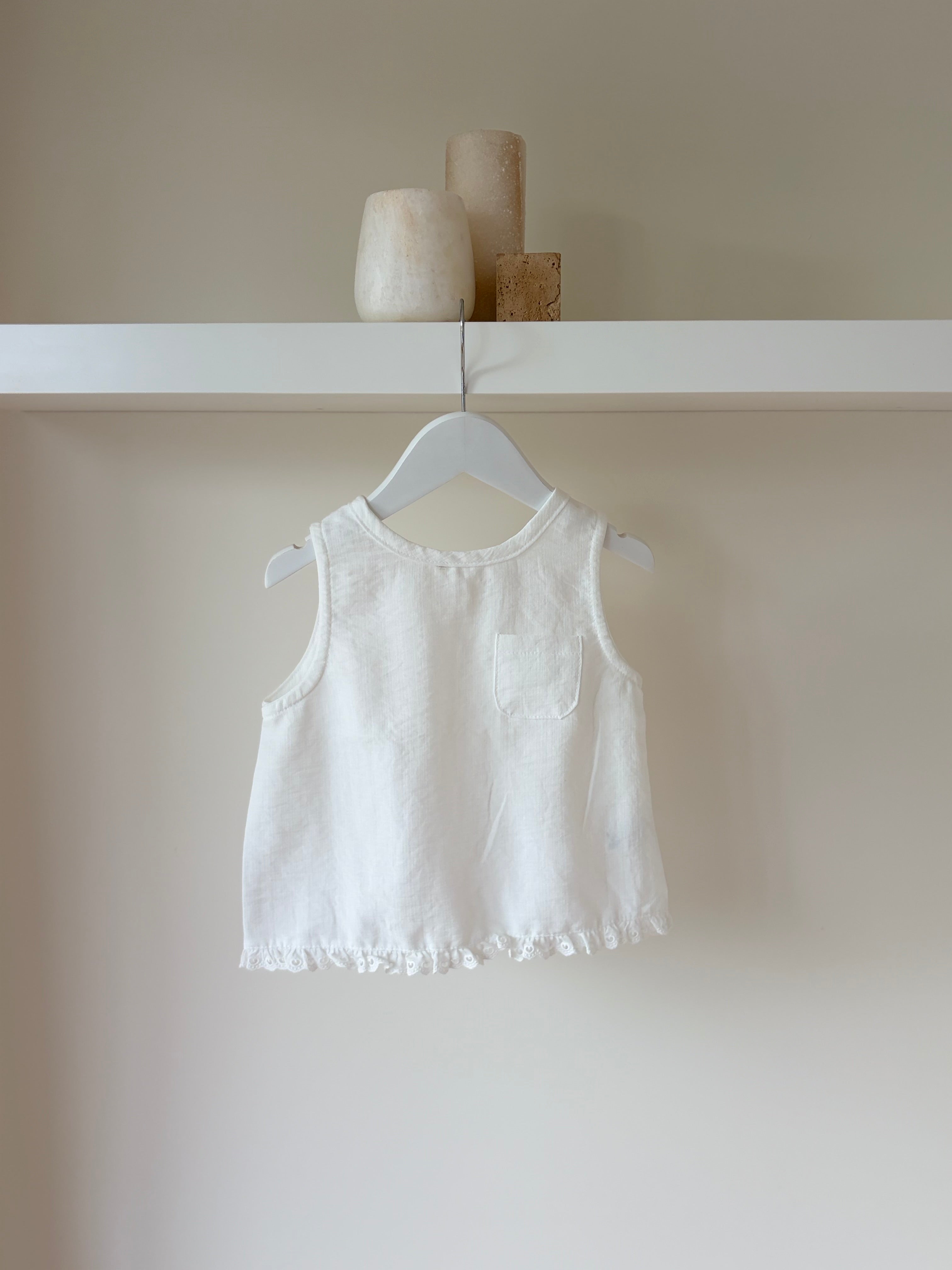 Louise split top Baby blue or Ivory