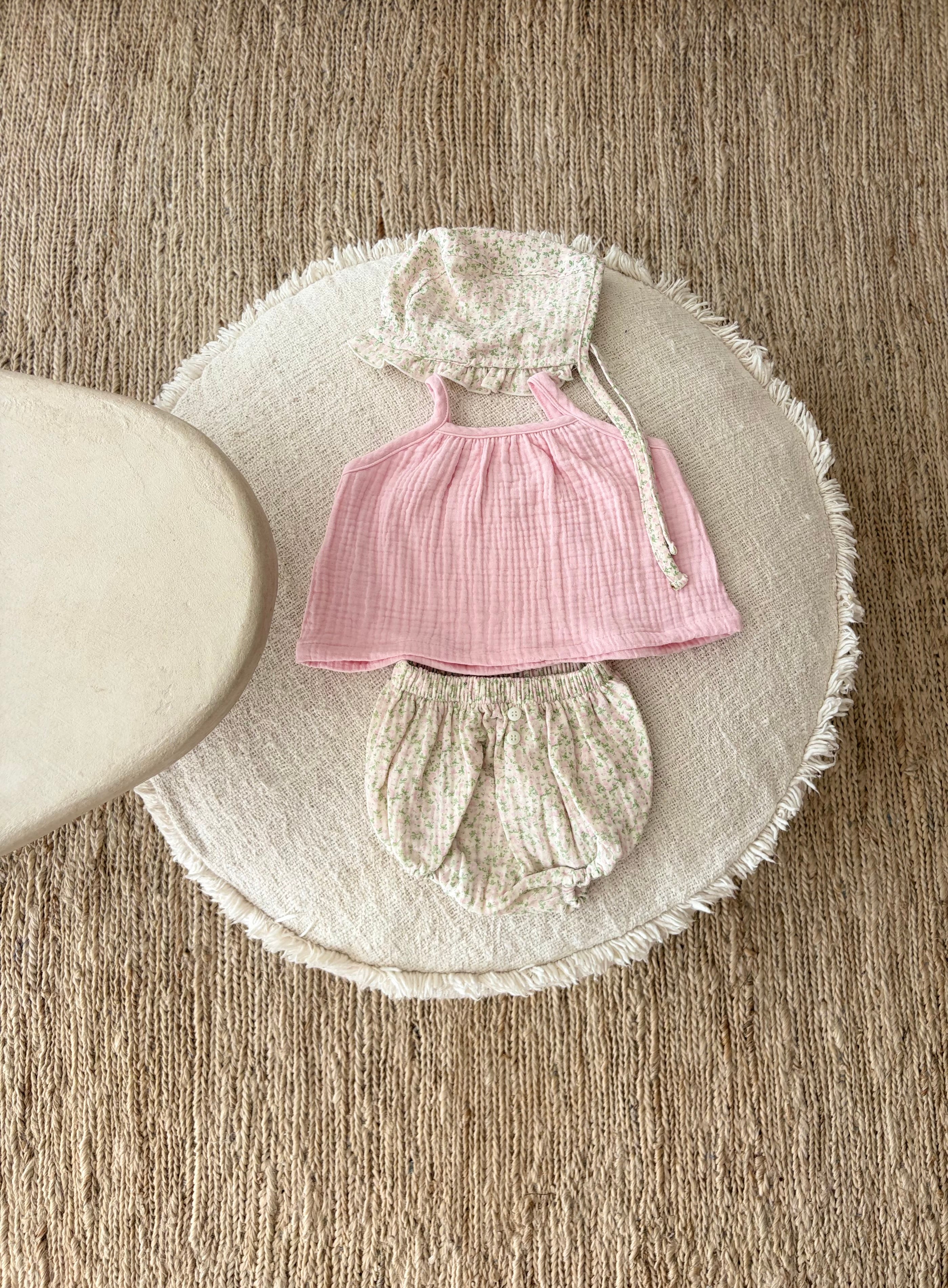 Soft muslin baby top - pink