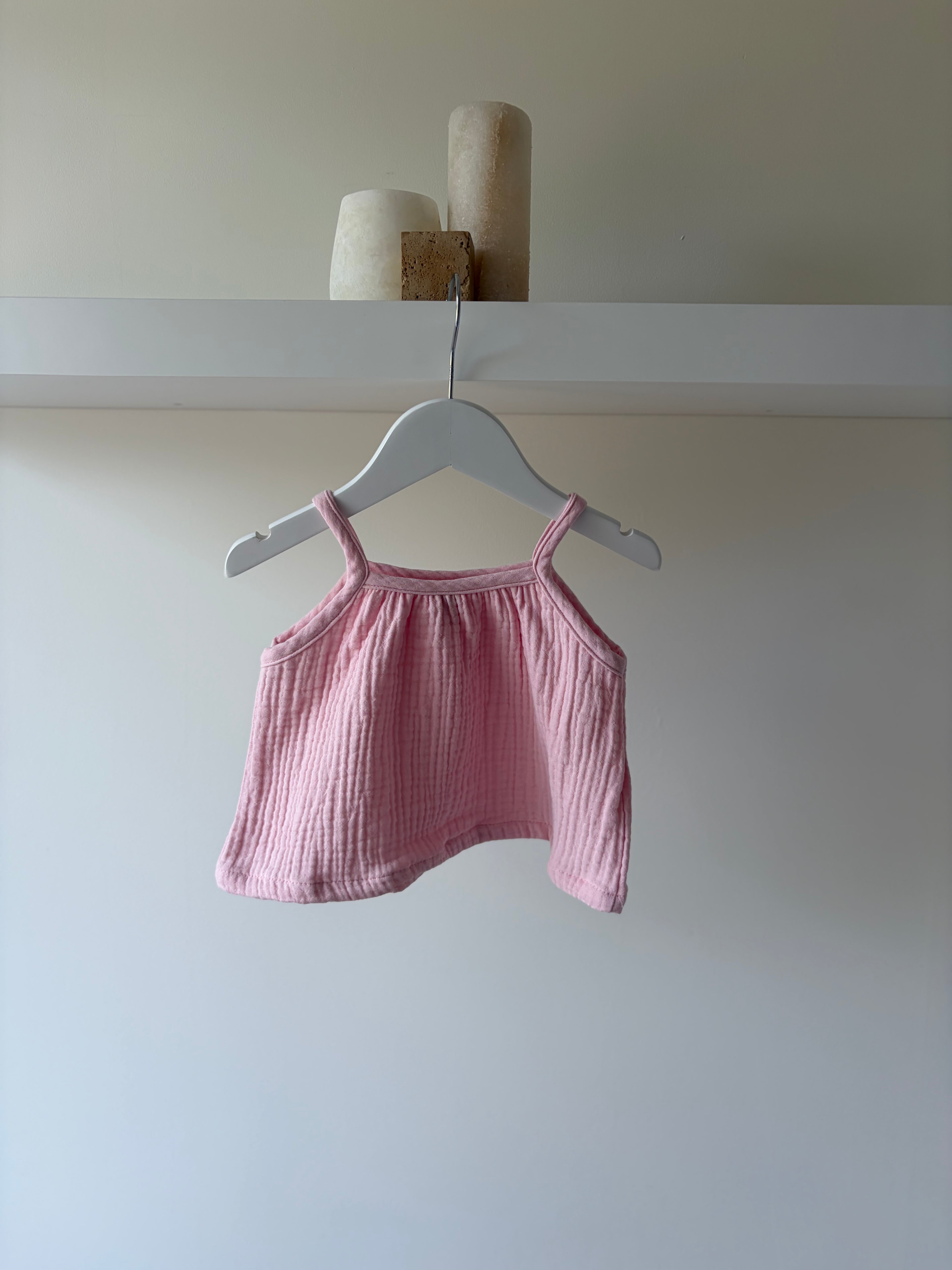 Soft muslin baby top - pink