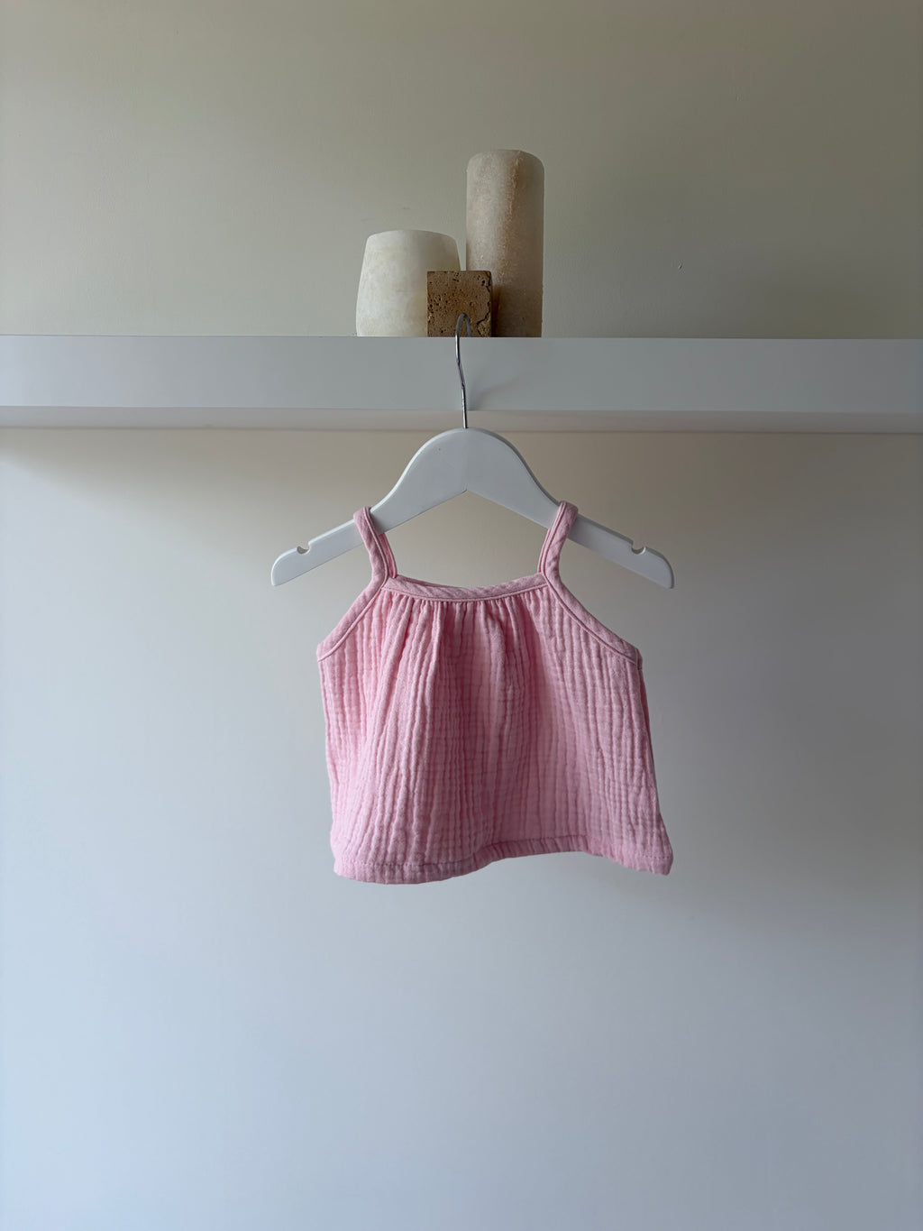 Soft muslin baby top - pink