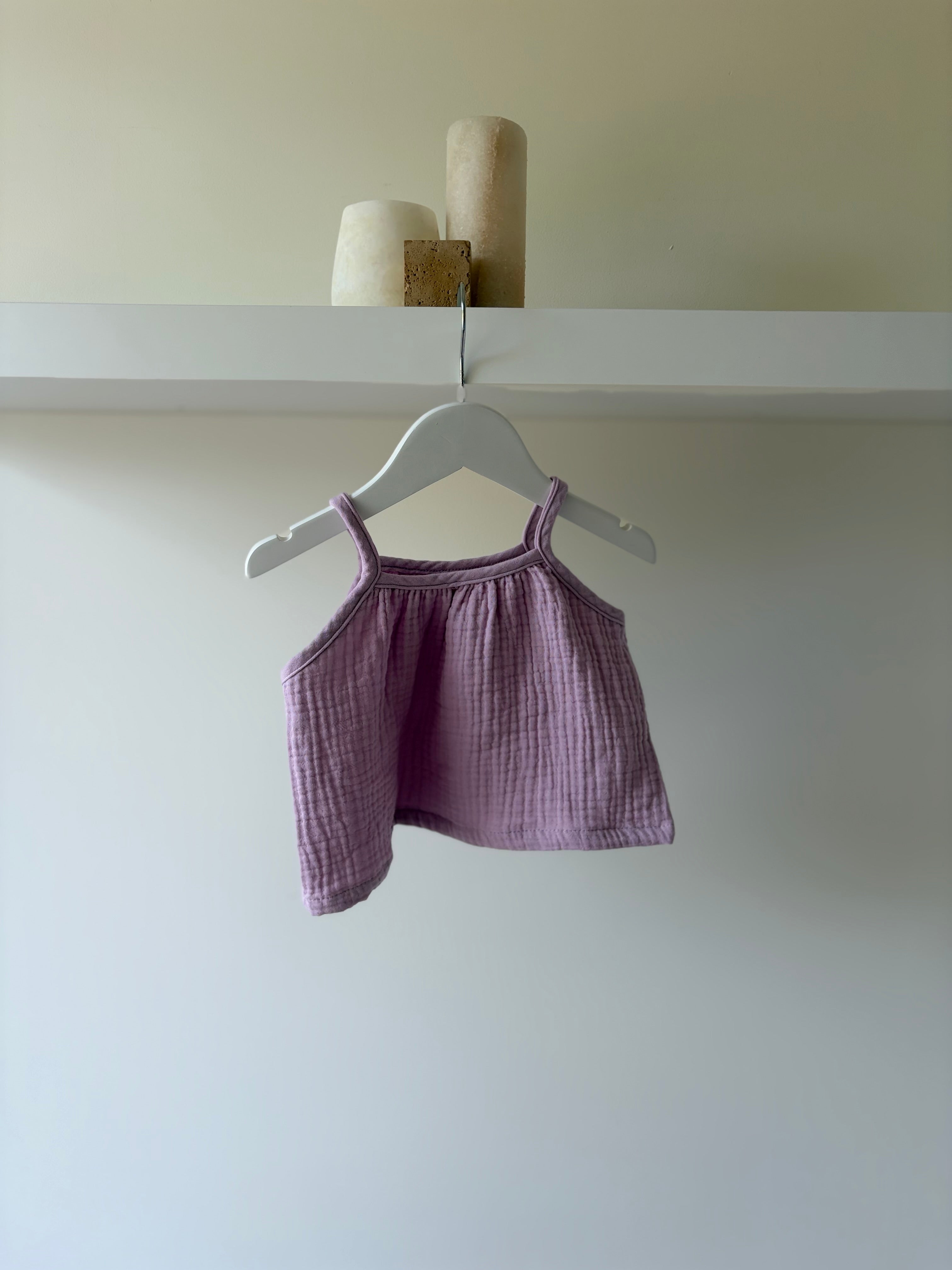 Soft muslin baby top - lila
