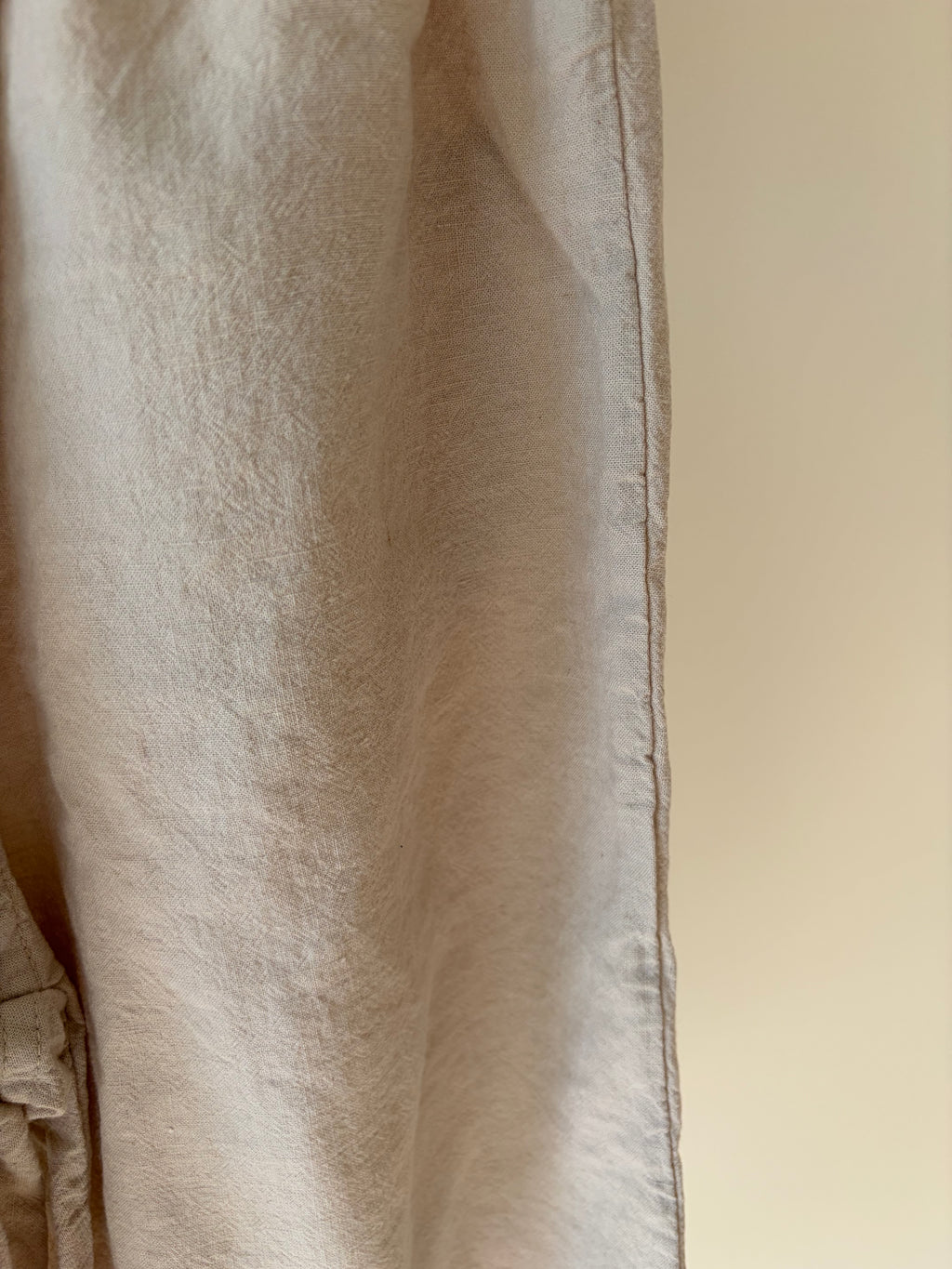 Baggy linen look pants with pocket - beige