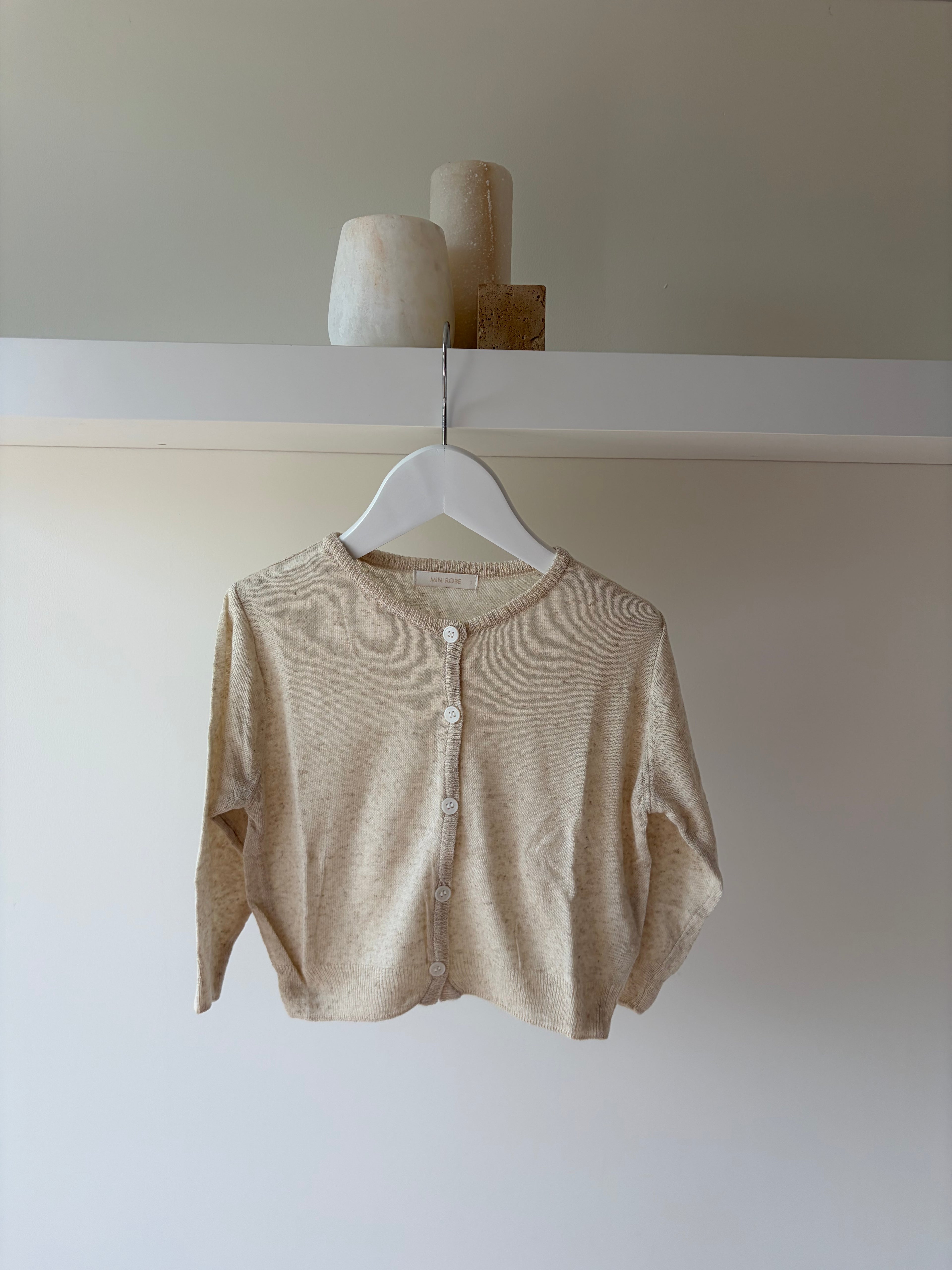 Beige summer cardigan - 20% linen