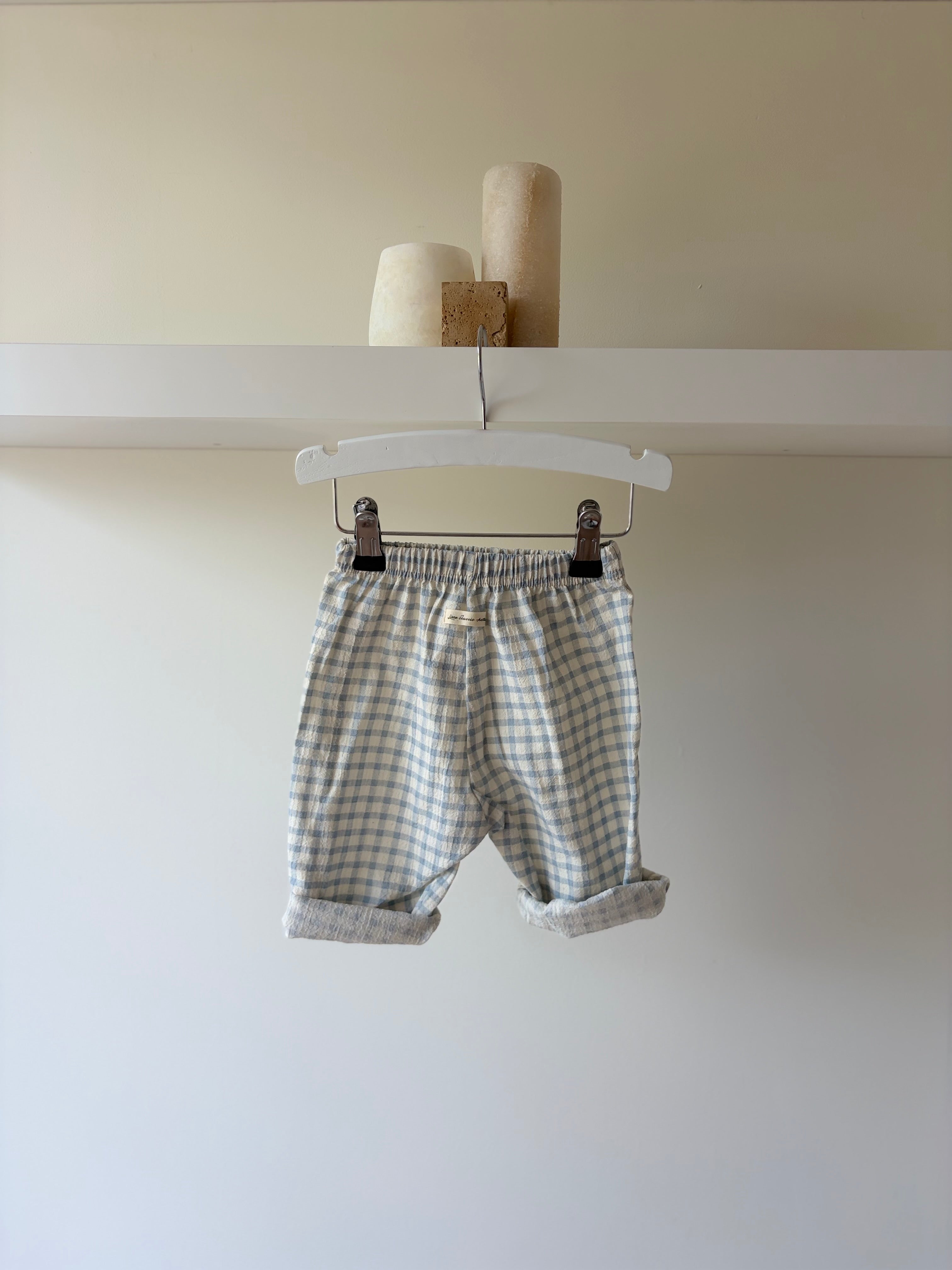 Blue check baby pants