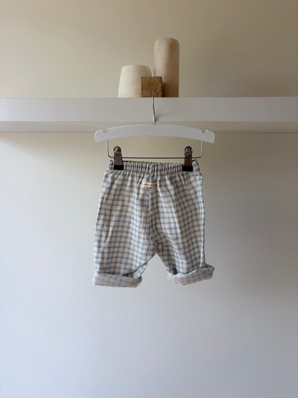 Blue check baby pants
