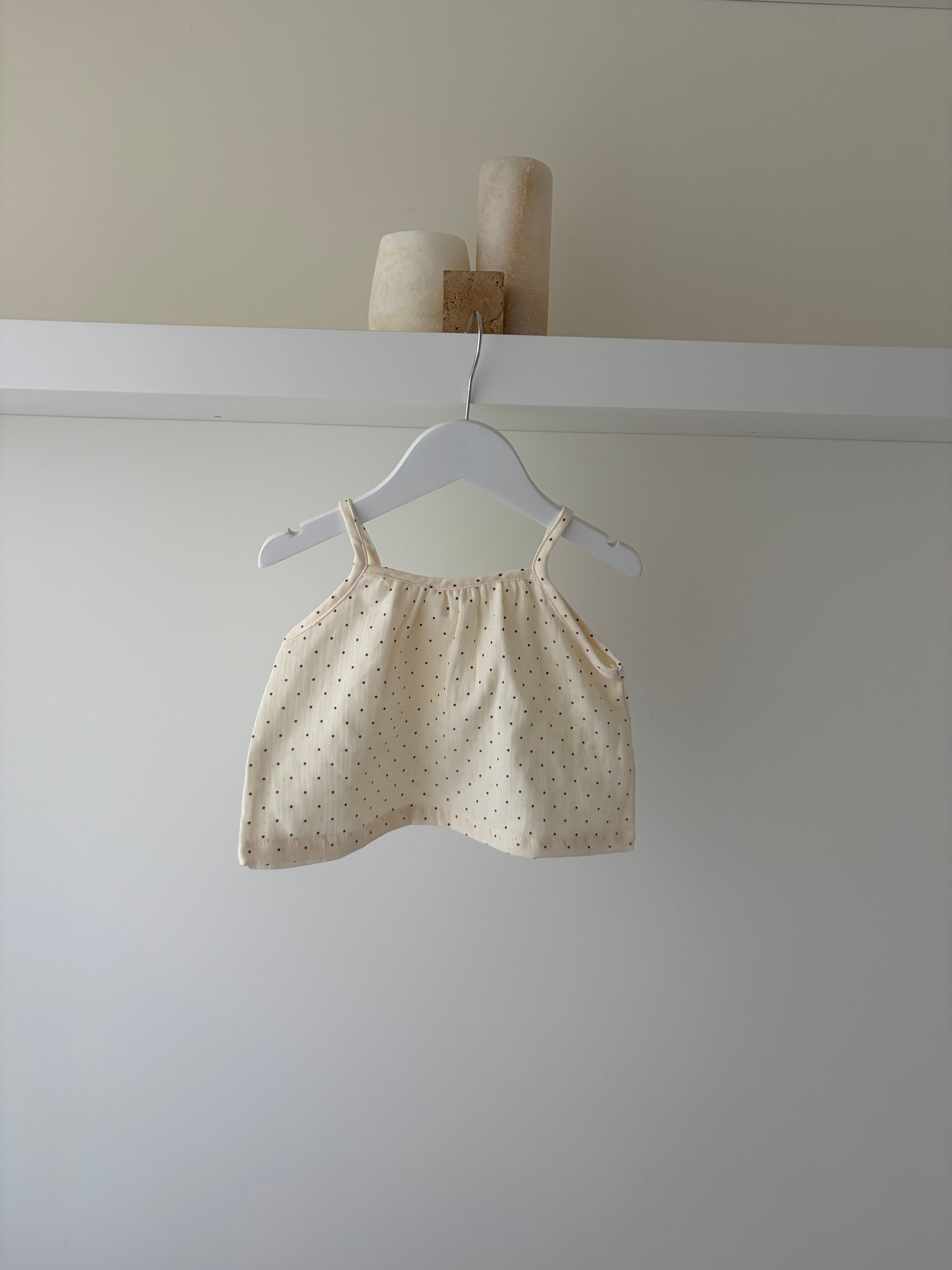 Soft dotted muslin baby top