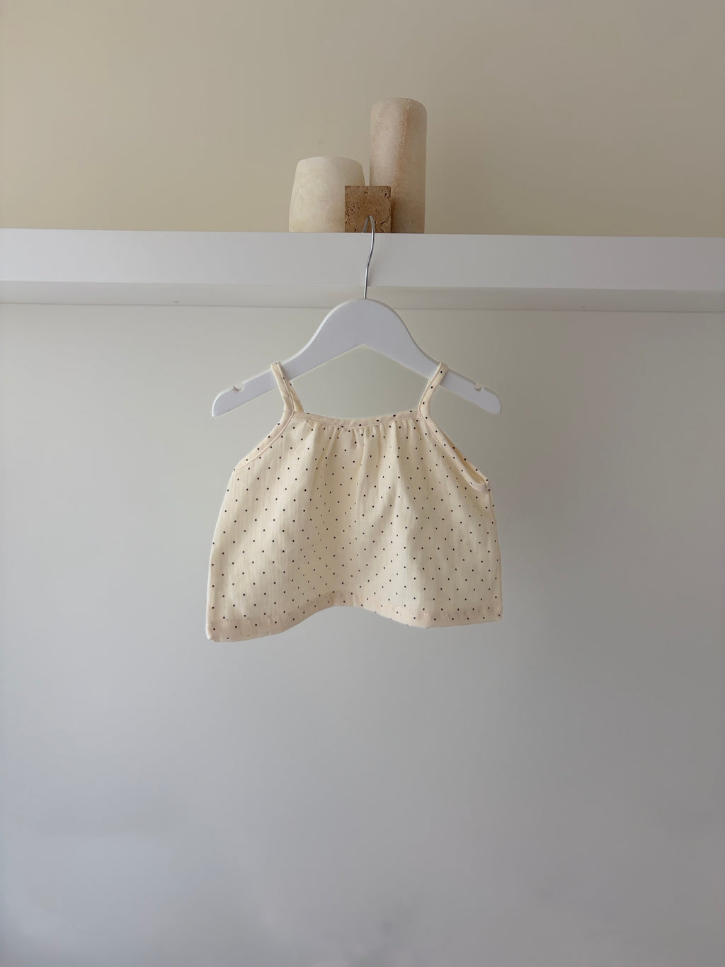 Soft dotted muslin baby top