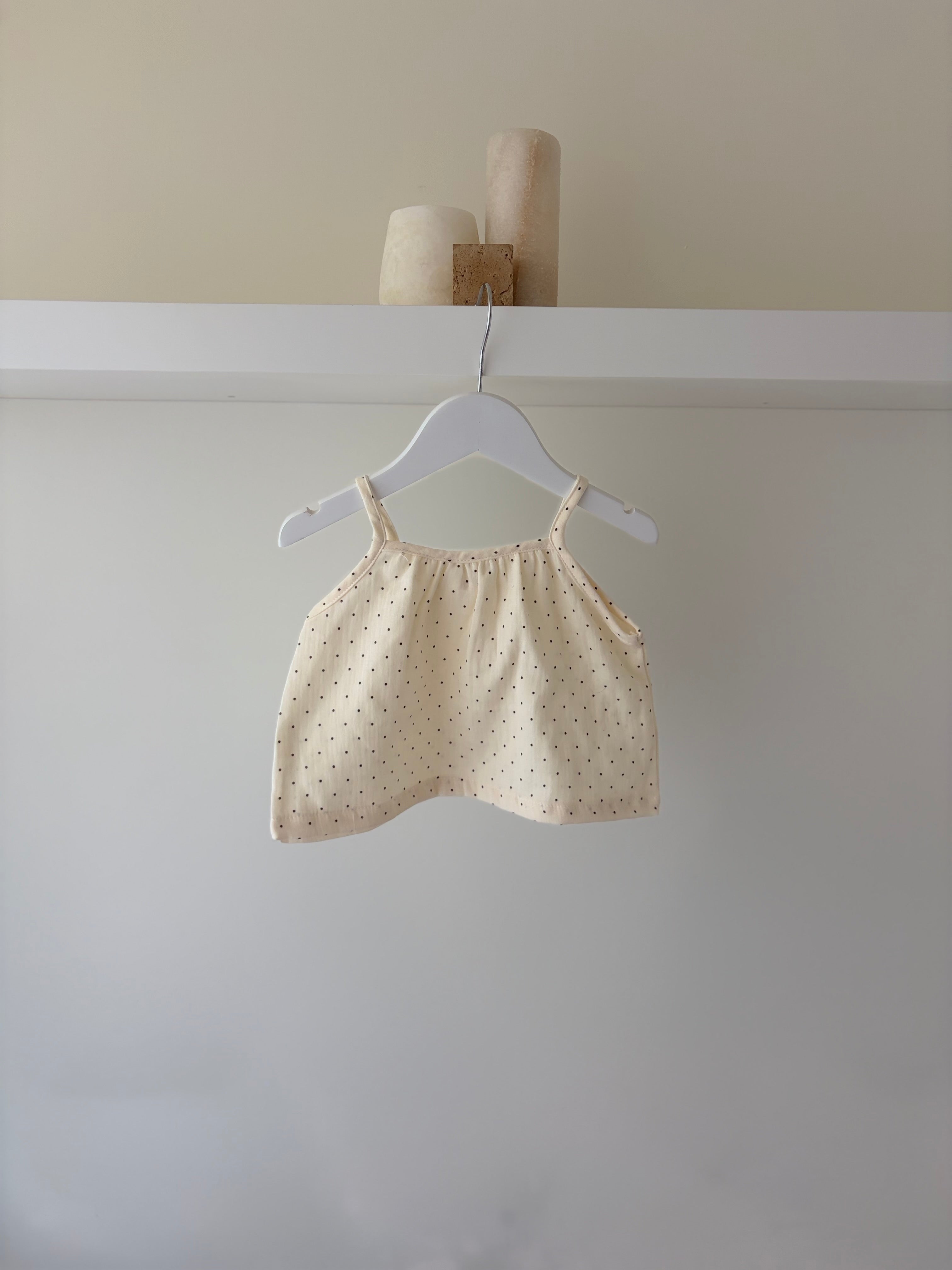 Soft dotted muslin baby top