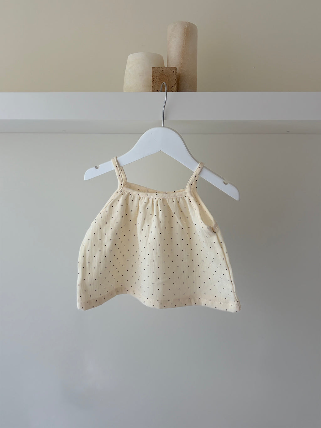 Soft dotted muslin baby top