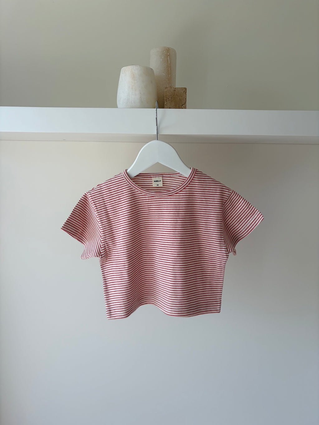 Oversize striped tee - red & white