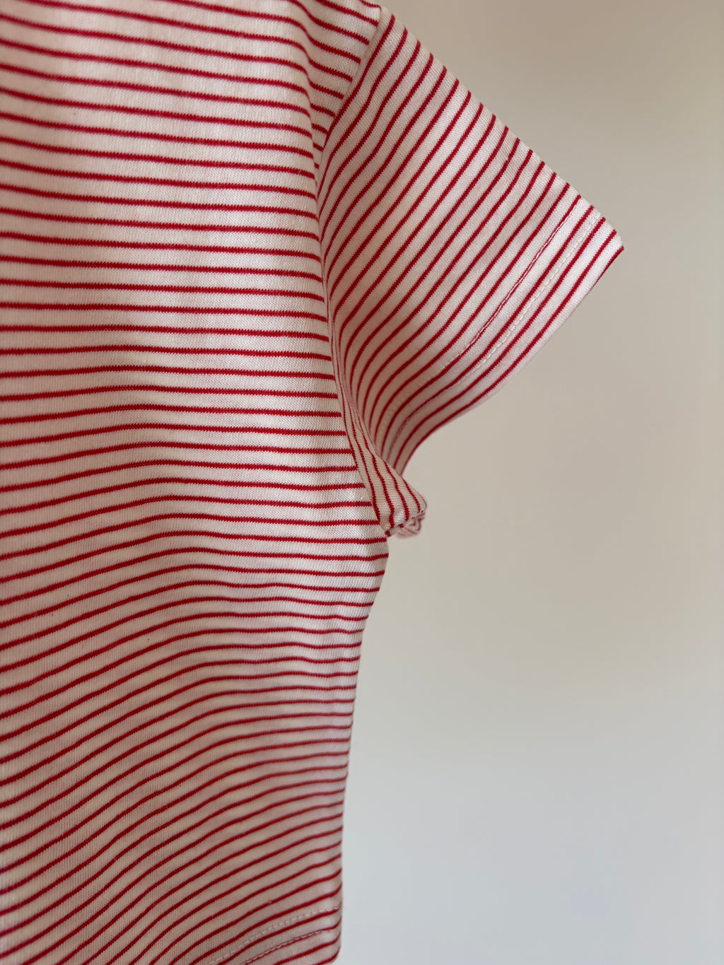 Oversize striped tee - red & white