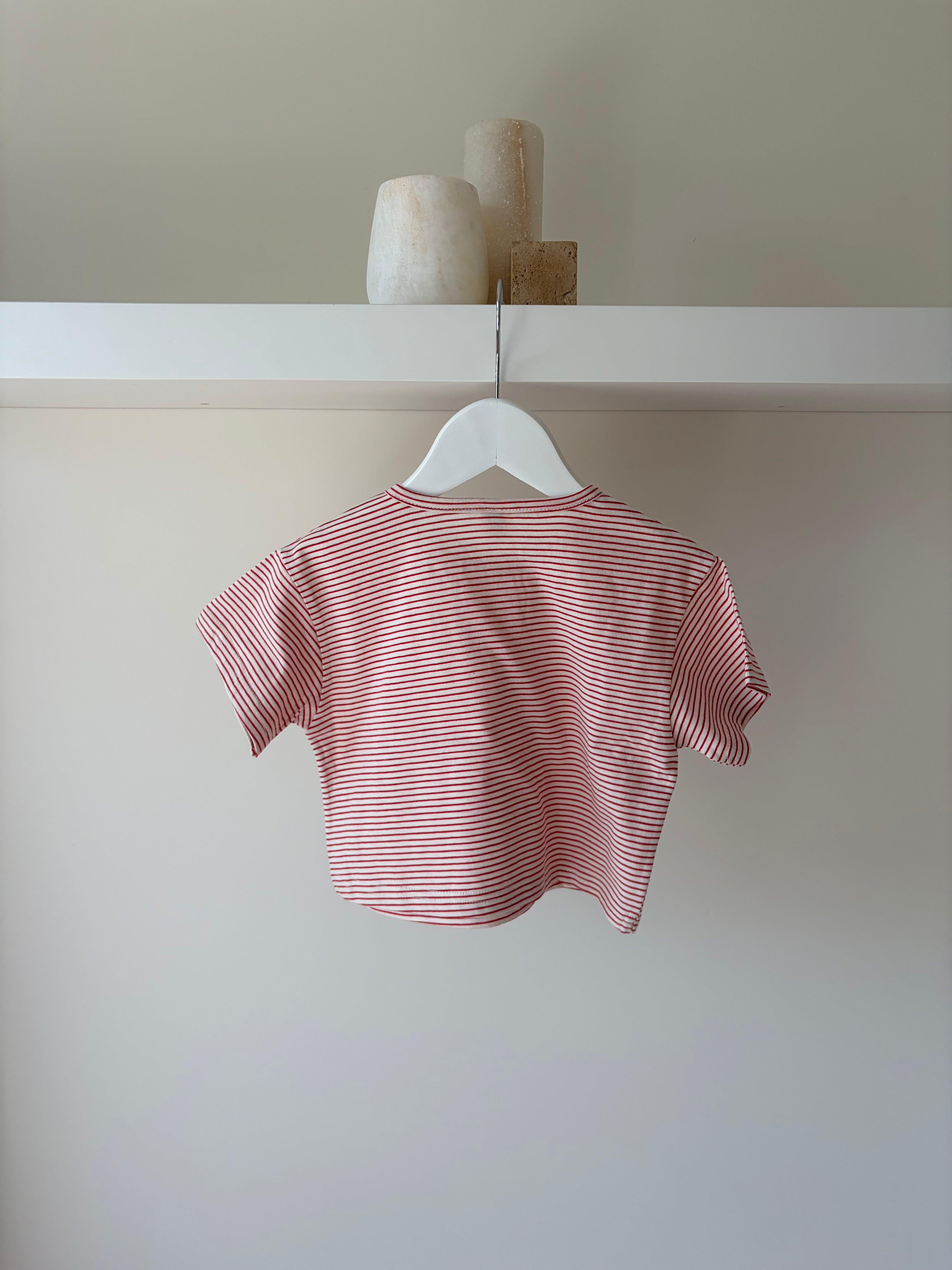 Oversize striped tee - red & white