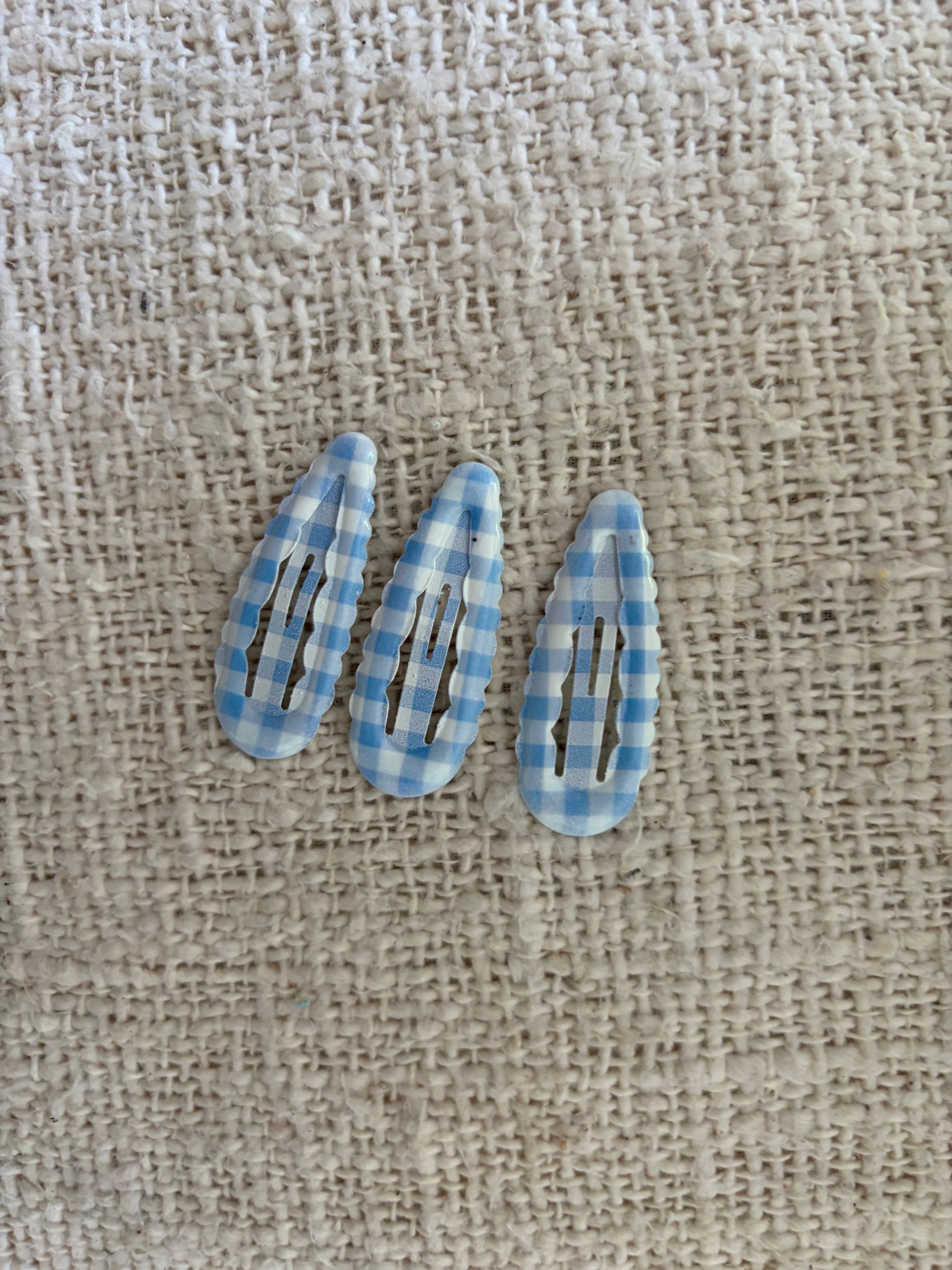 Light blue hairpin - stripes set of 3