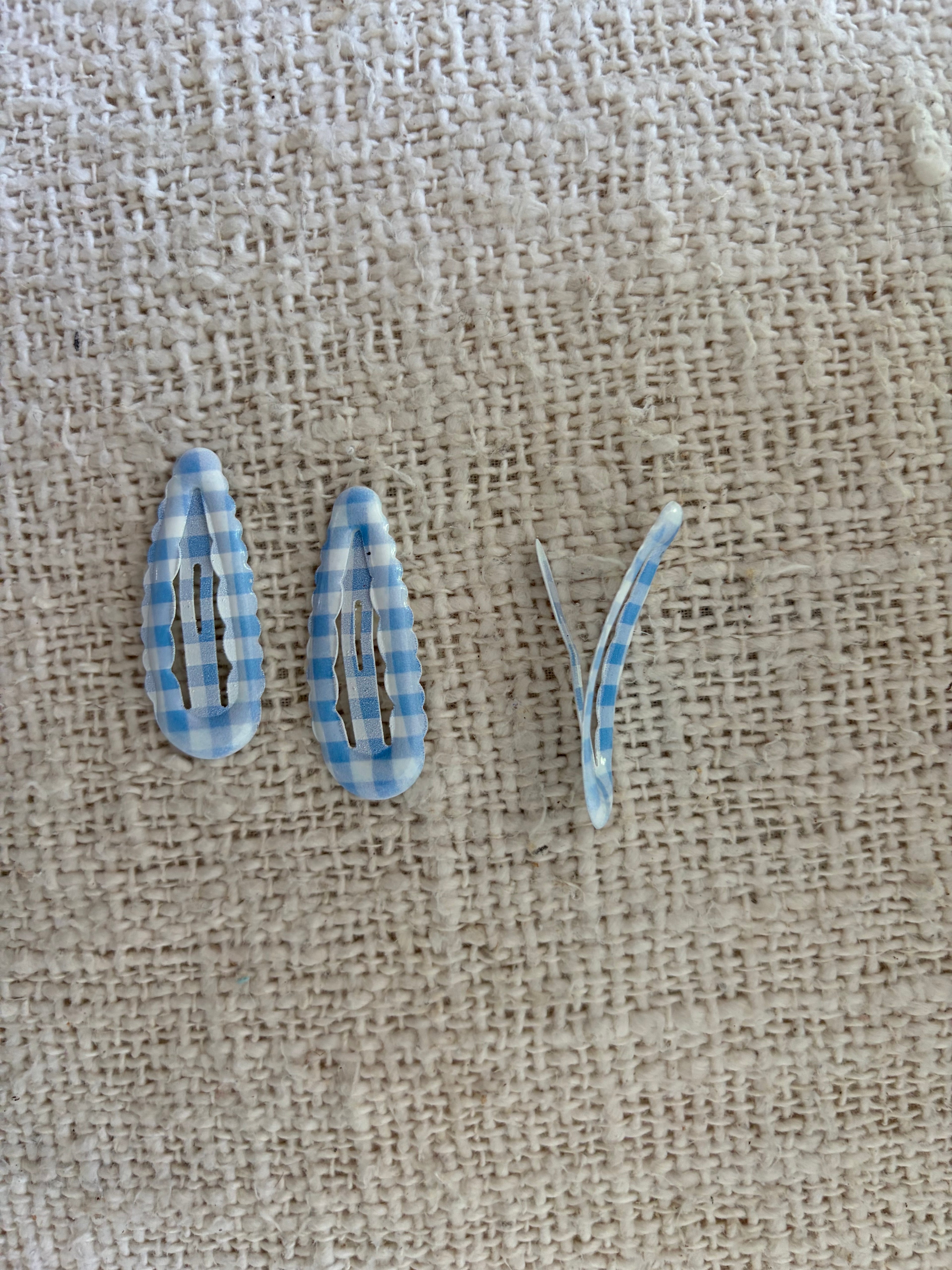 Light blue hairpin - stripes set of 3