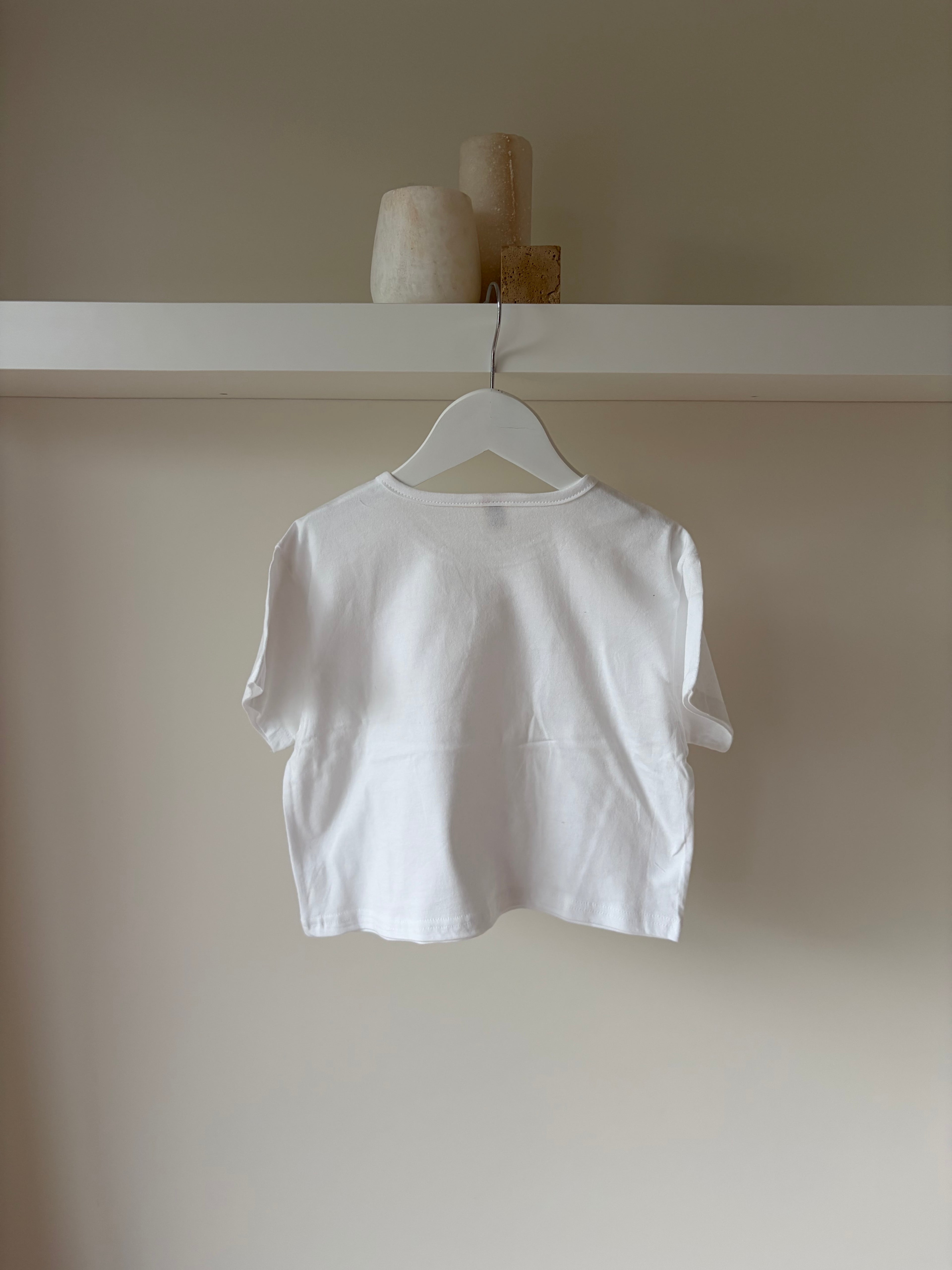 White oversize tee