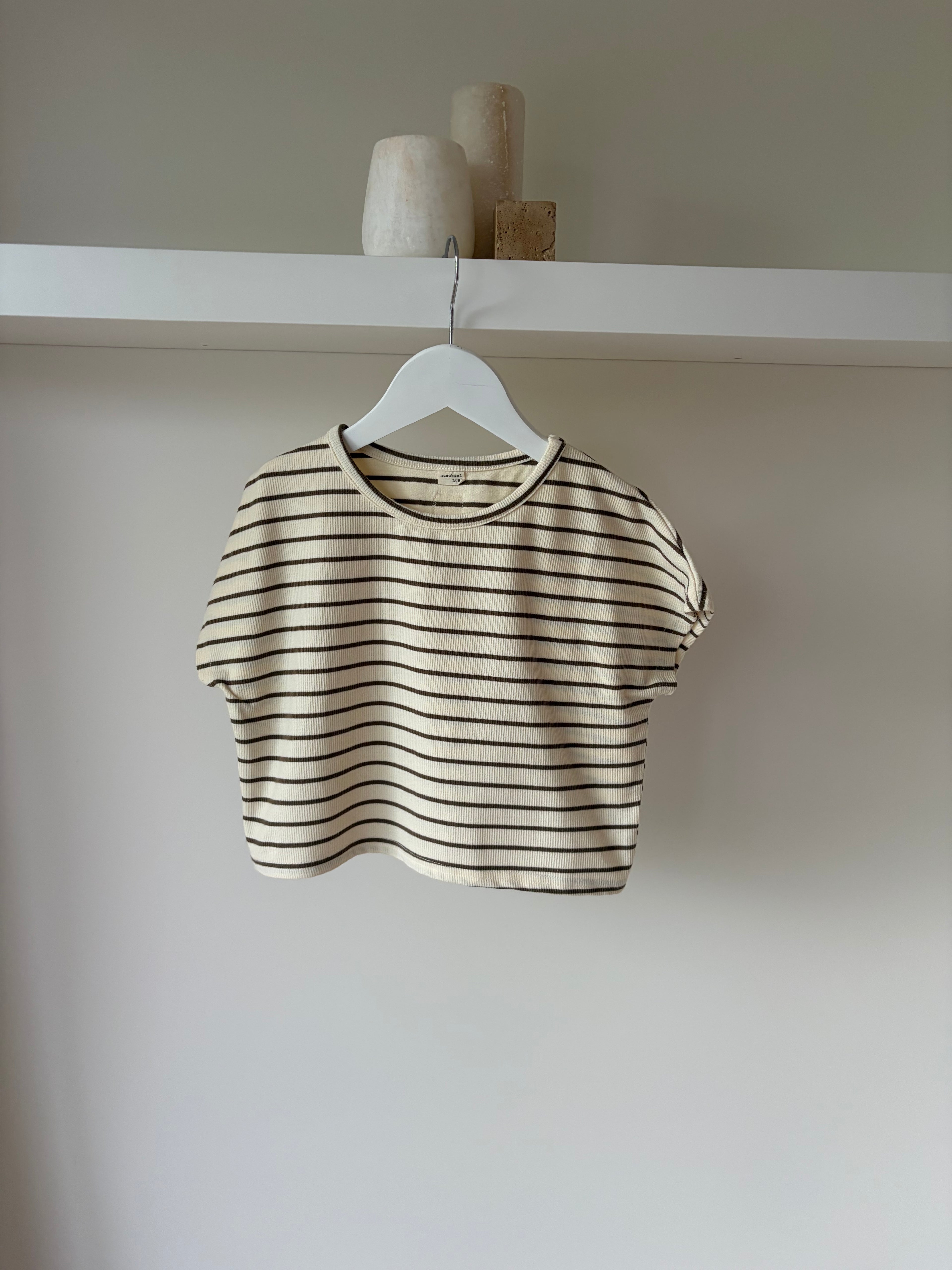 Oversize striped tee - beige