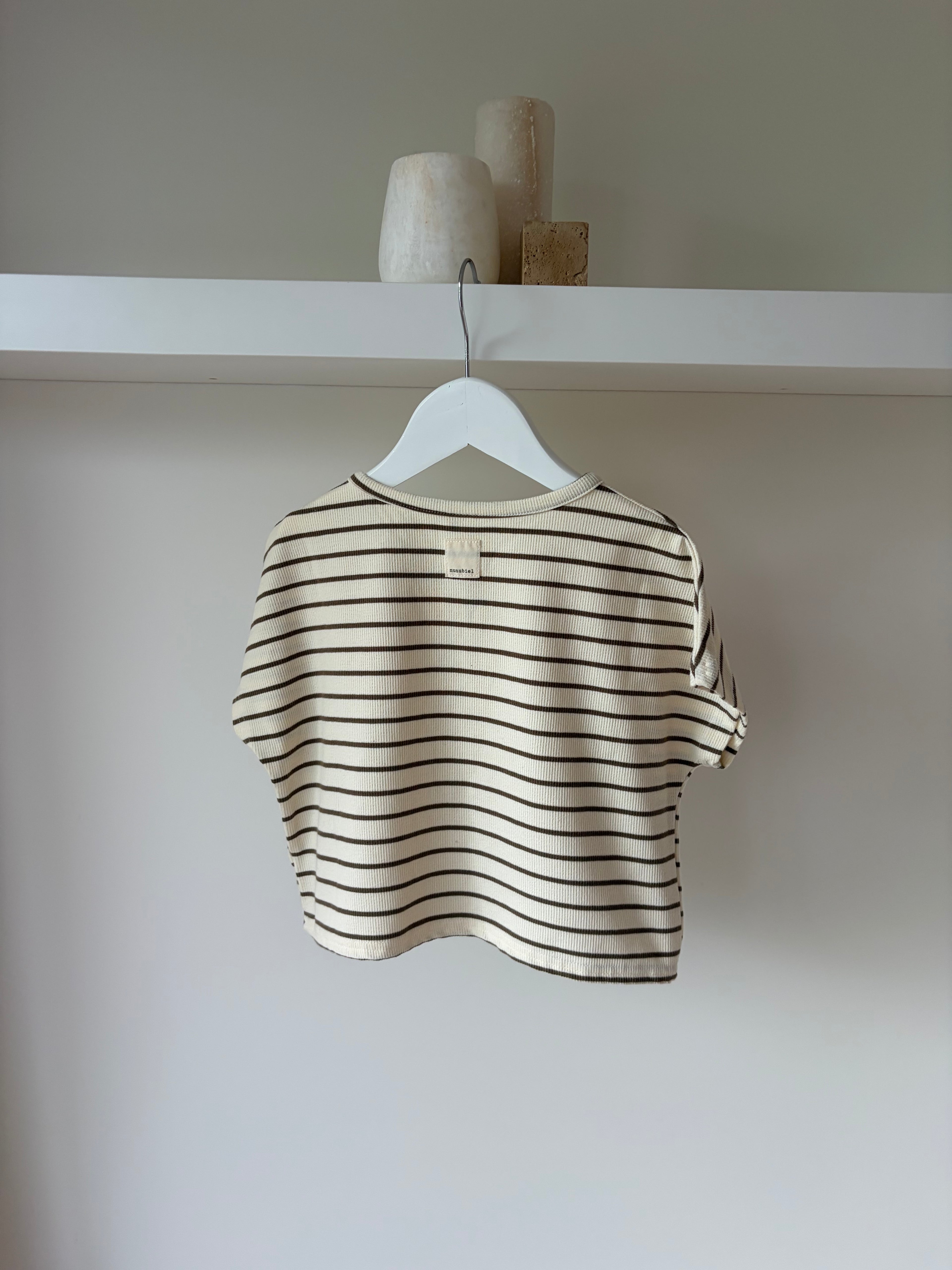 Oversize striped tee - beige