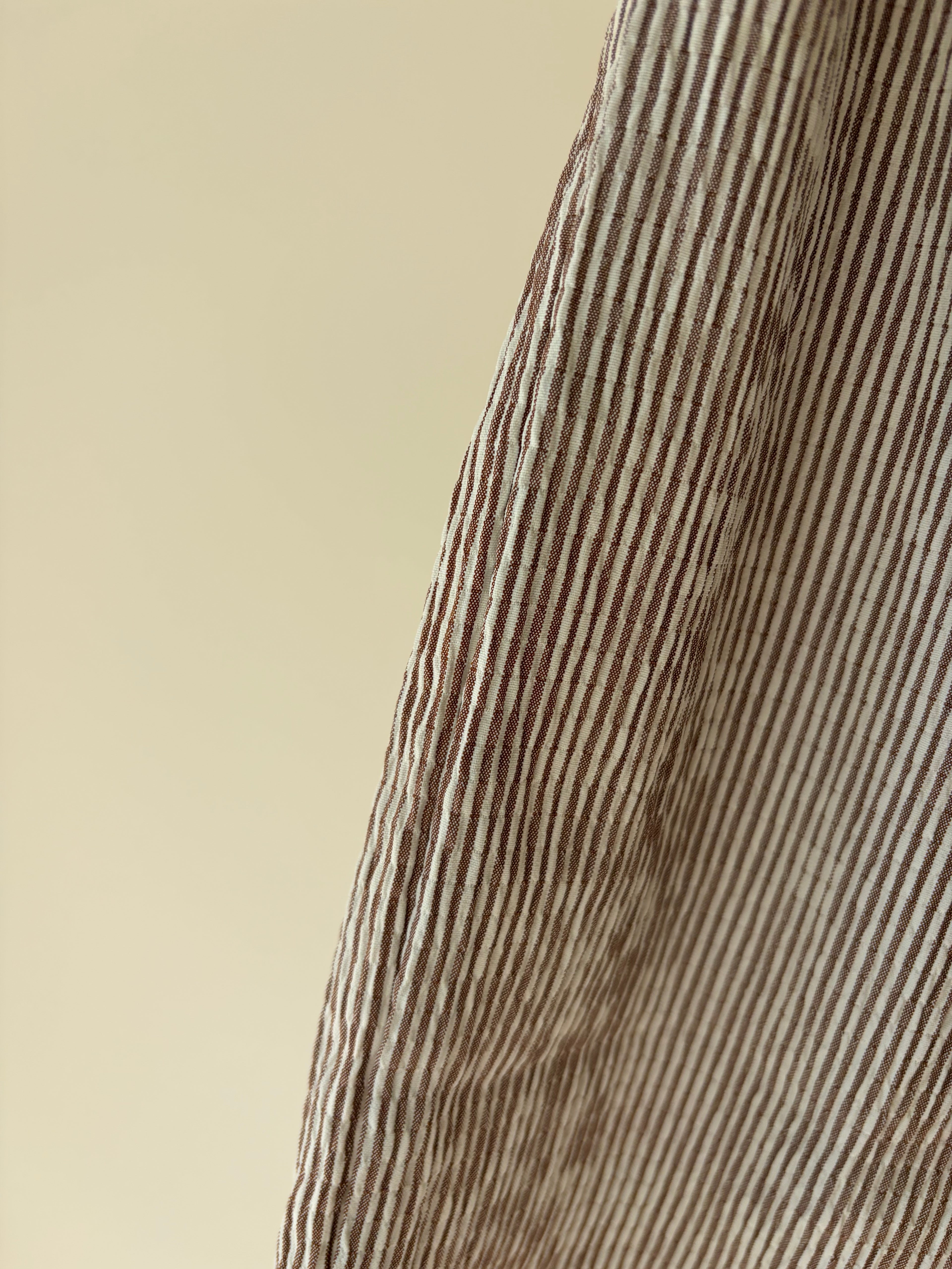 Striped brown pants - brown & white