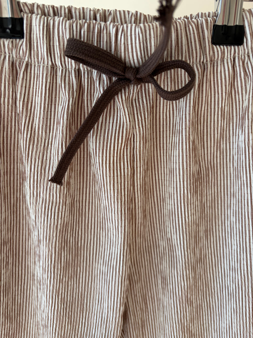 Striped brown pants - brown & white