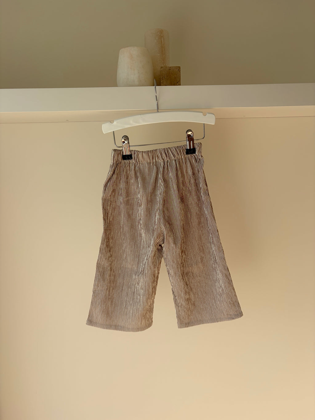 Striped brown pants - brown & white