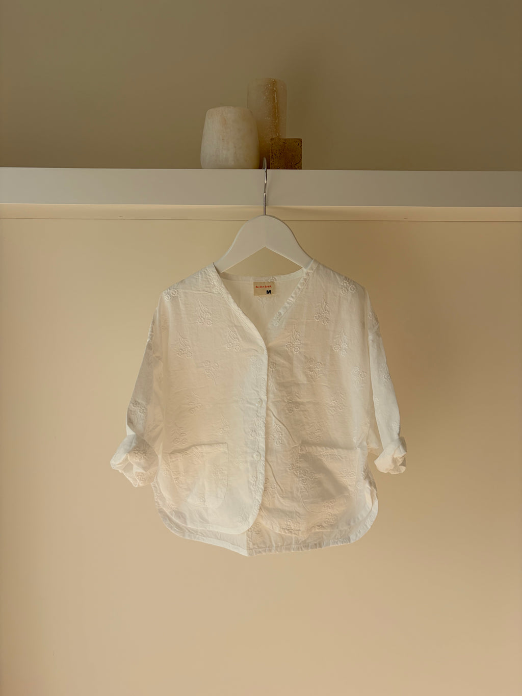 Embroidered cardigan - white