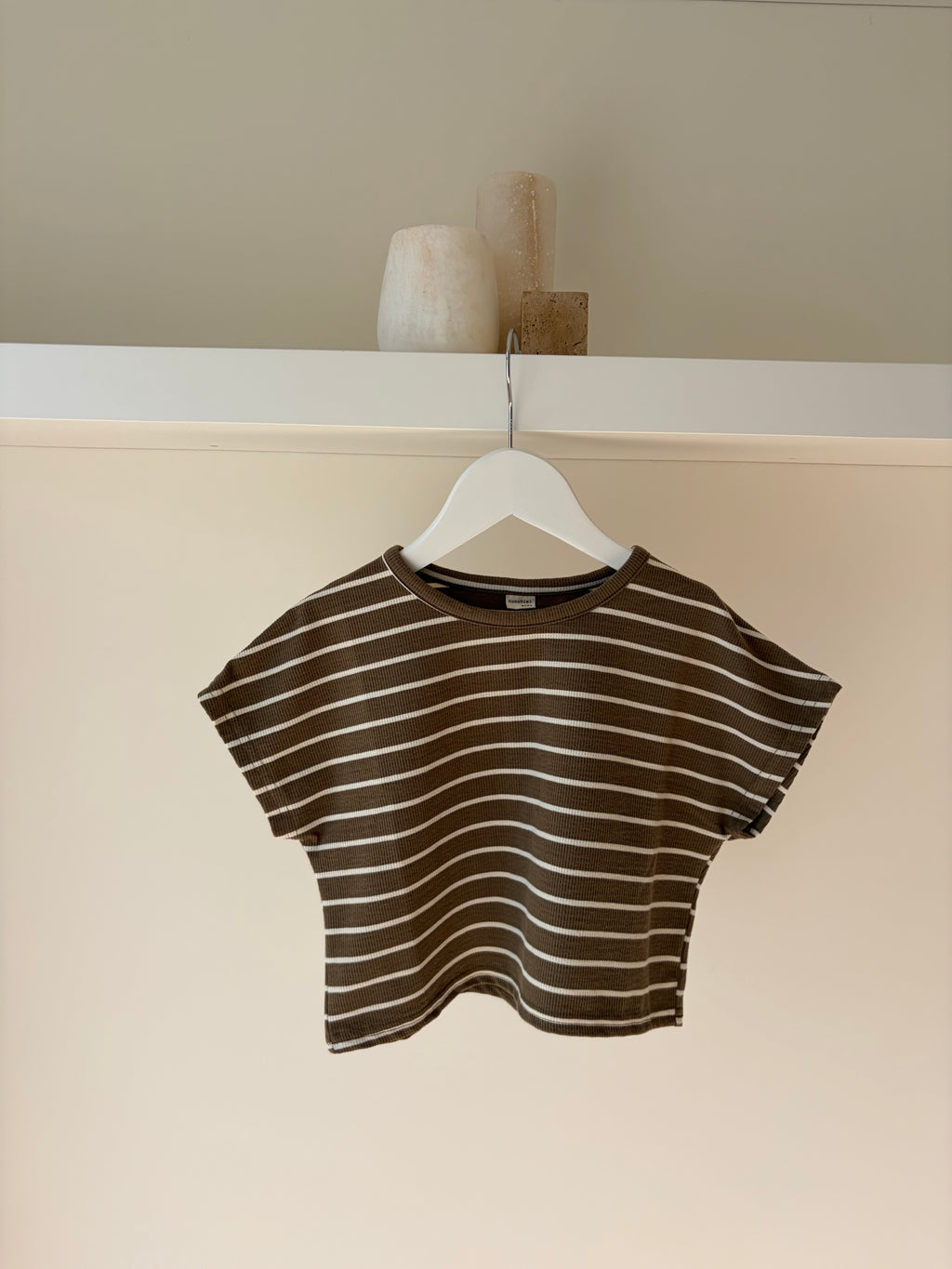 Oversize striped tee - khaki