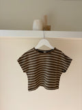 Oversize striped tee - khaki