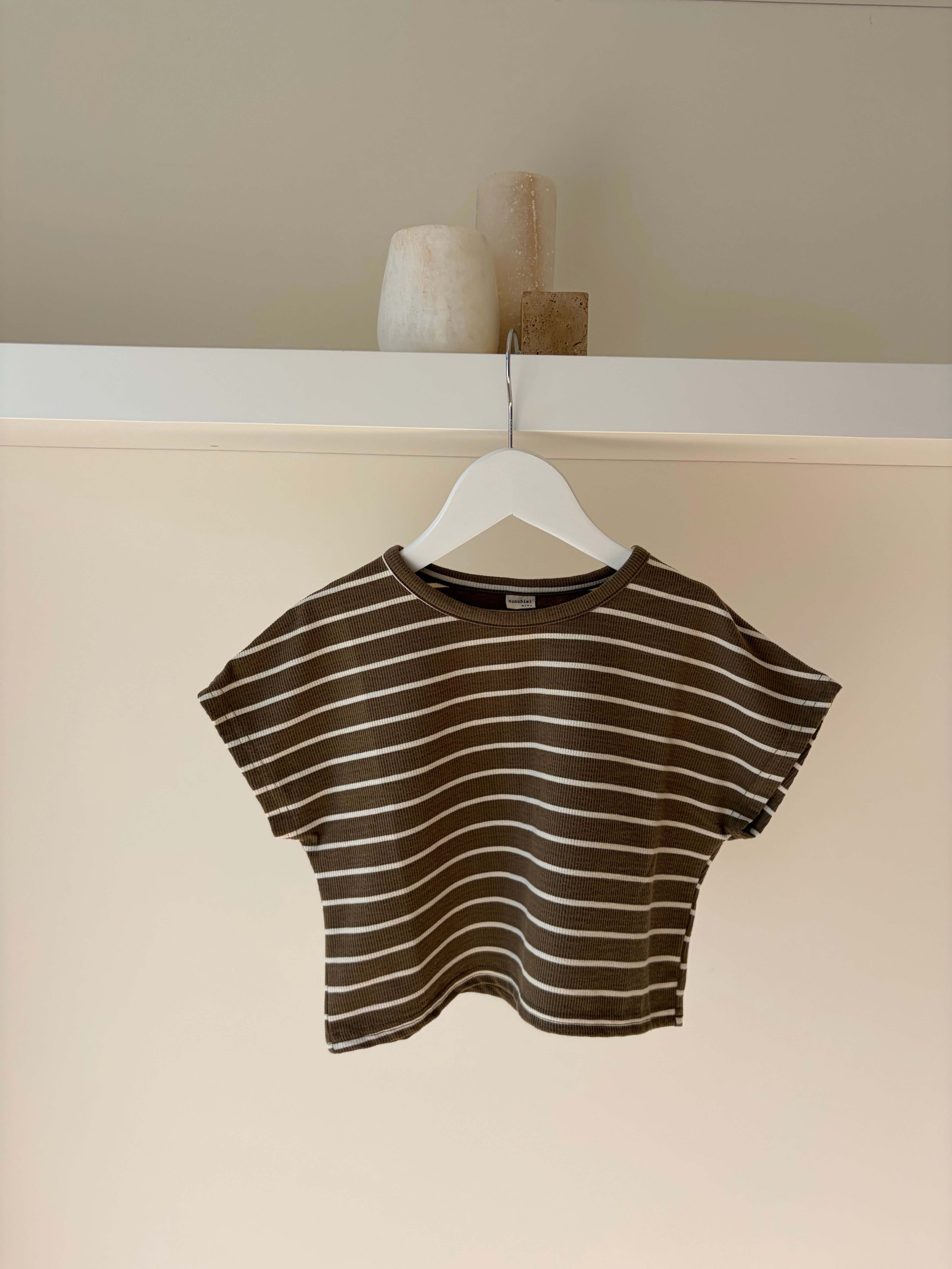 Oversize striped tee - khaki