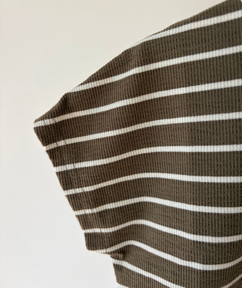 Oversize striped tee - khaki
