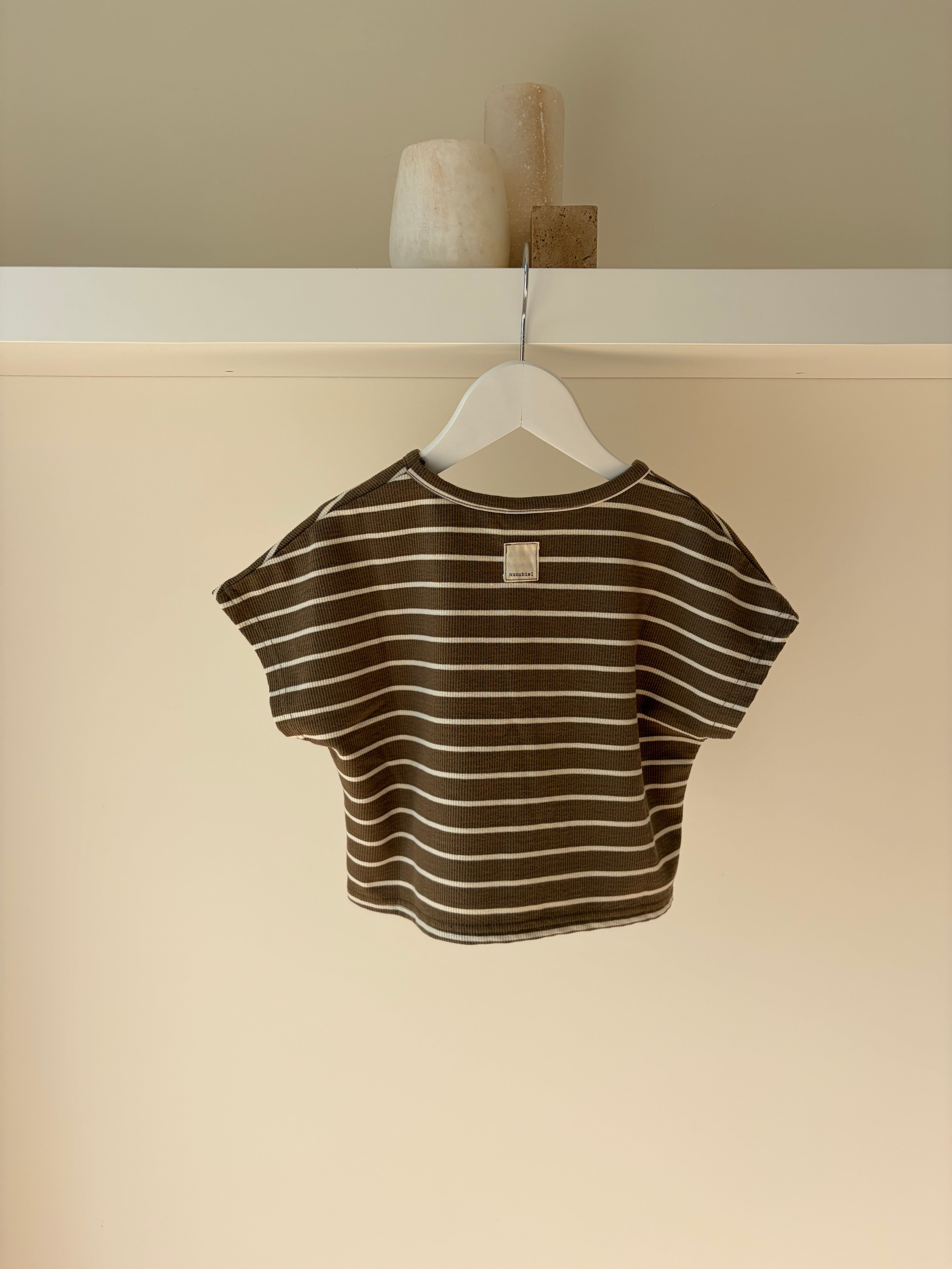 Oversize striped tee - khaki
