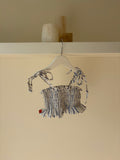 Chic striped top with ribbon details - blue