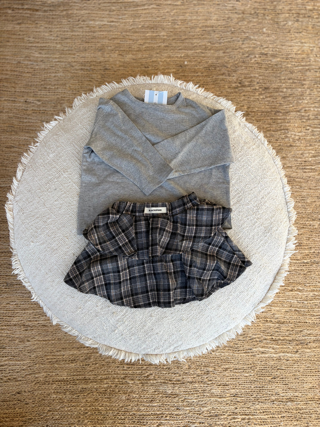 Charcoal check skirt